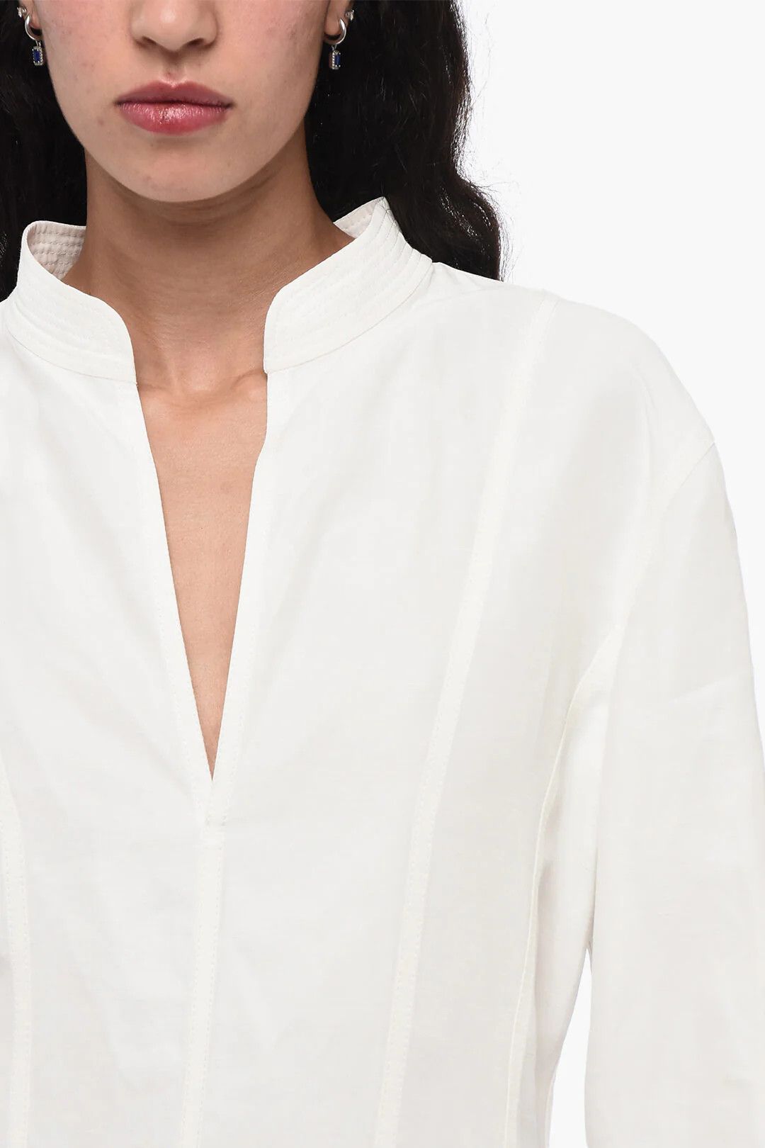 Bottega Veneta og1mm0426 Linen-Blend Dress in White Size M / US 6-8 / IT 42-44 - 3 Thumbnail