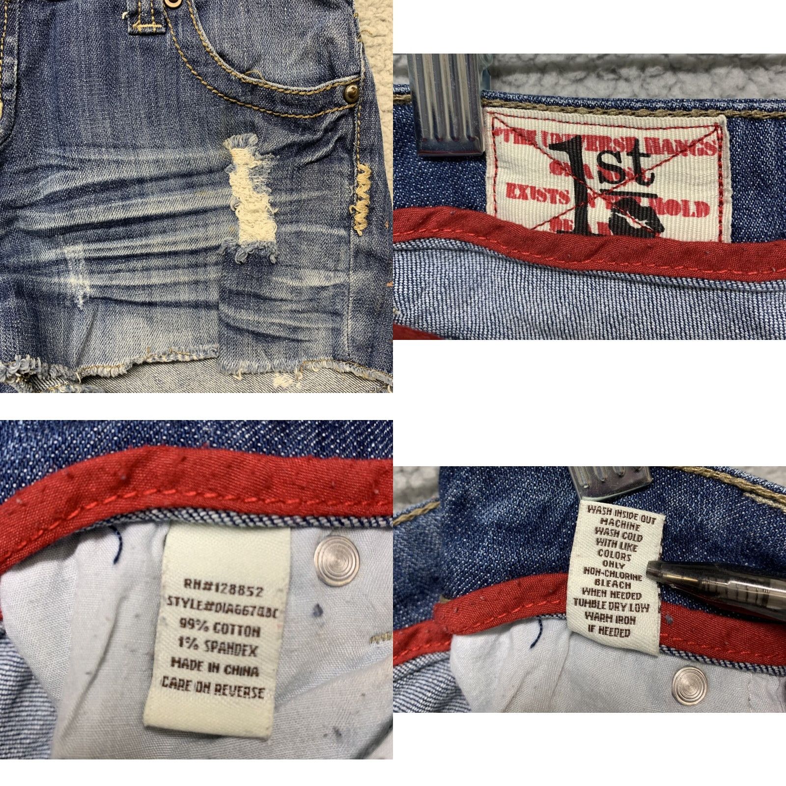 Denime 1st Kiss Blue Denim Shorts Junior Misses Stretch 31" Waist 7" Low Rise Regular Womens Jeans Shorts Summer Boy/Girls? Size 26" / US 2 / IT 38 - 8 Thumbnail