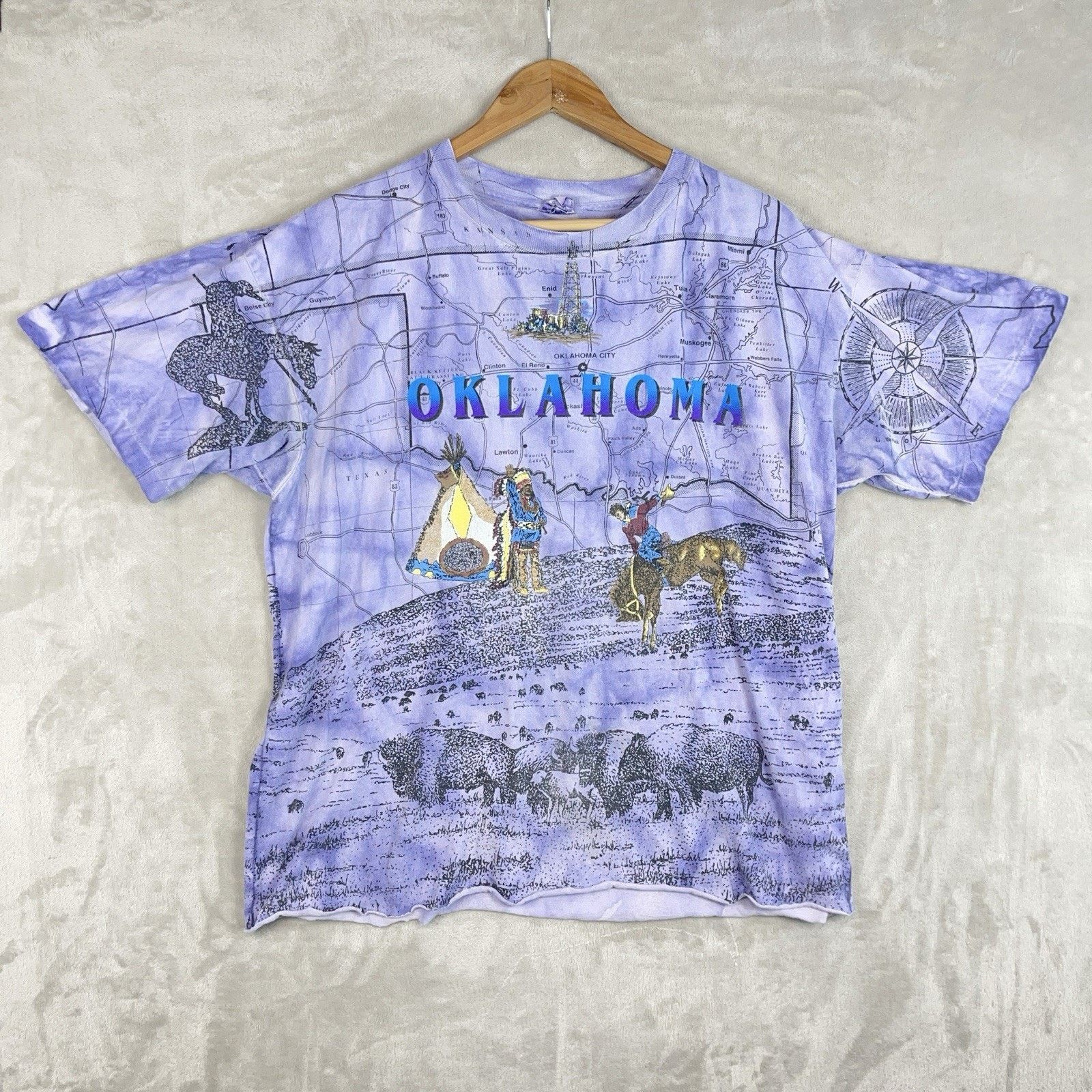Other 90s Oklahoma AOP Single Stitch T Shirt Tee Men's XL Western Size US XL / EU 56 / 4 - 1 Thumbnail