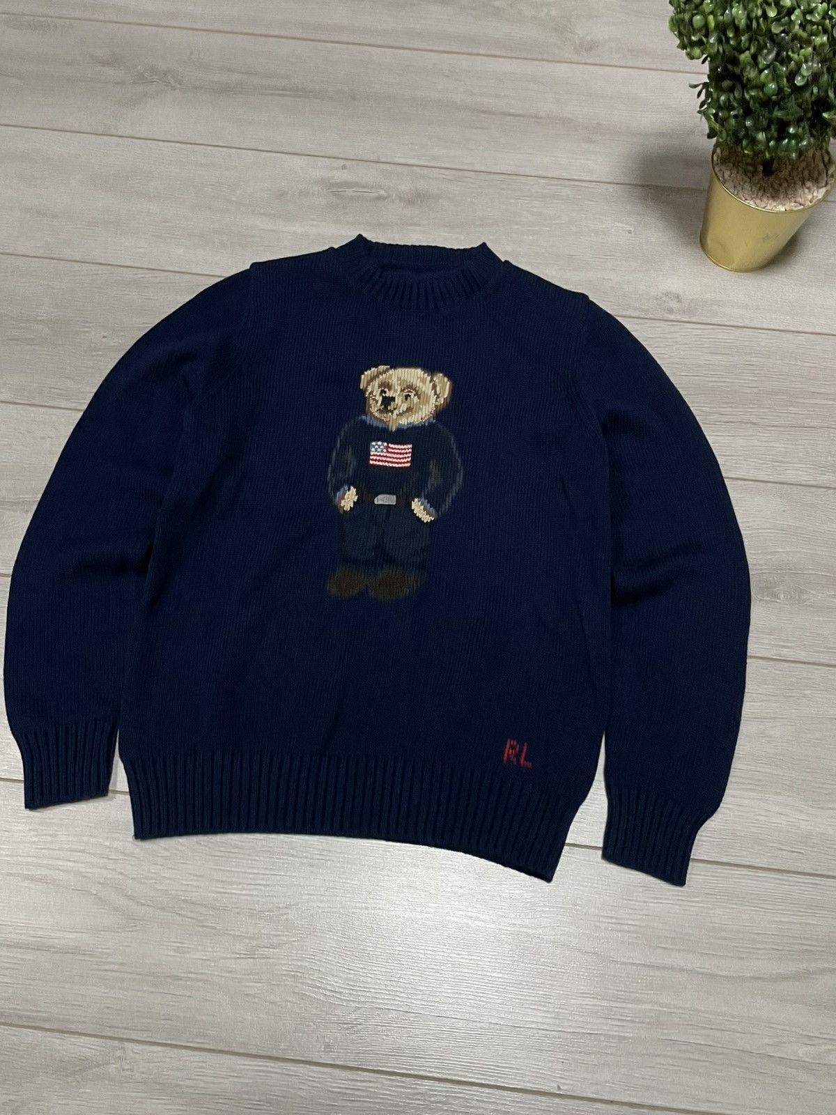 Polo Ralph Lauren POLO Bear 🇺🇸 Ralph Lauren sweater big logo USA flag Size US L / EU 52-54 / 3 - 8 Thumbnail