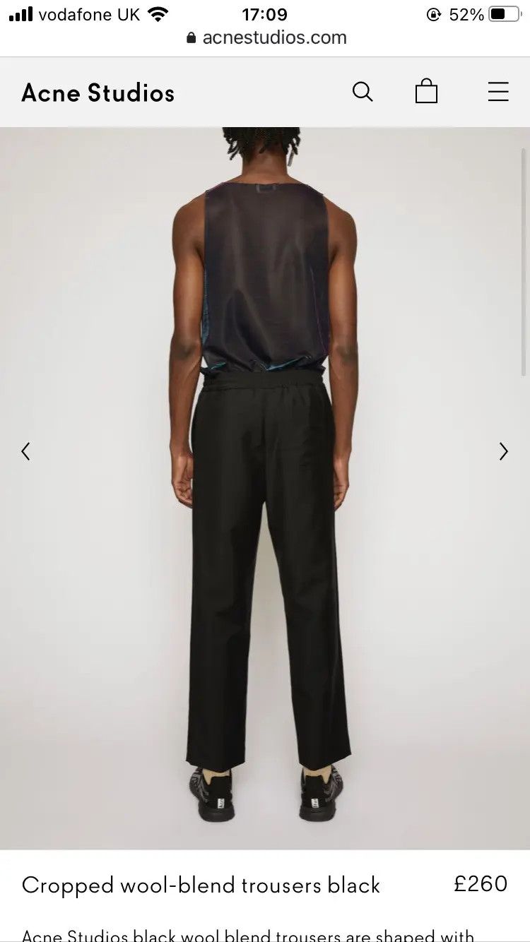 Acne Studios 48/M - Cropped Wool Trouser - Navy Size US 32 / EU 48 - 2 Thumbnail