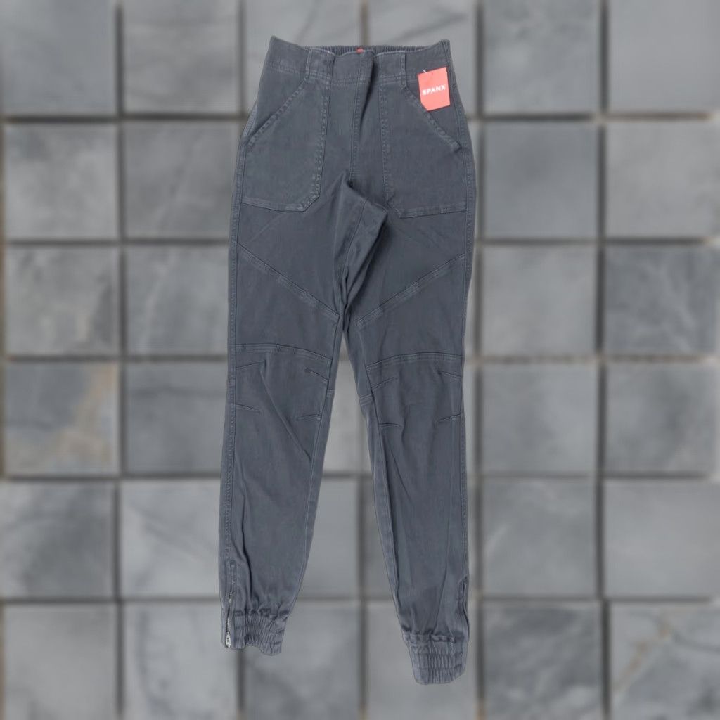 Spanx Spanx Women’s Cargo Jogger Pants - Stretch Twill, Gray, XS, High Rise, 5-Pocket, Regular Fit - Denim/Jeans Style, New with Tags Size 26" / US 2 / IT 38 - 1 Thumbnail