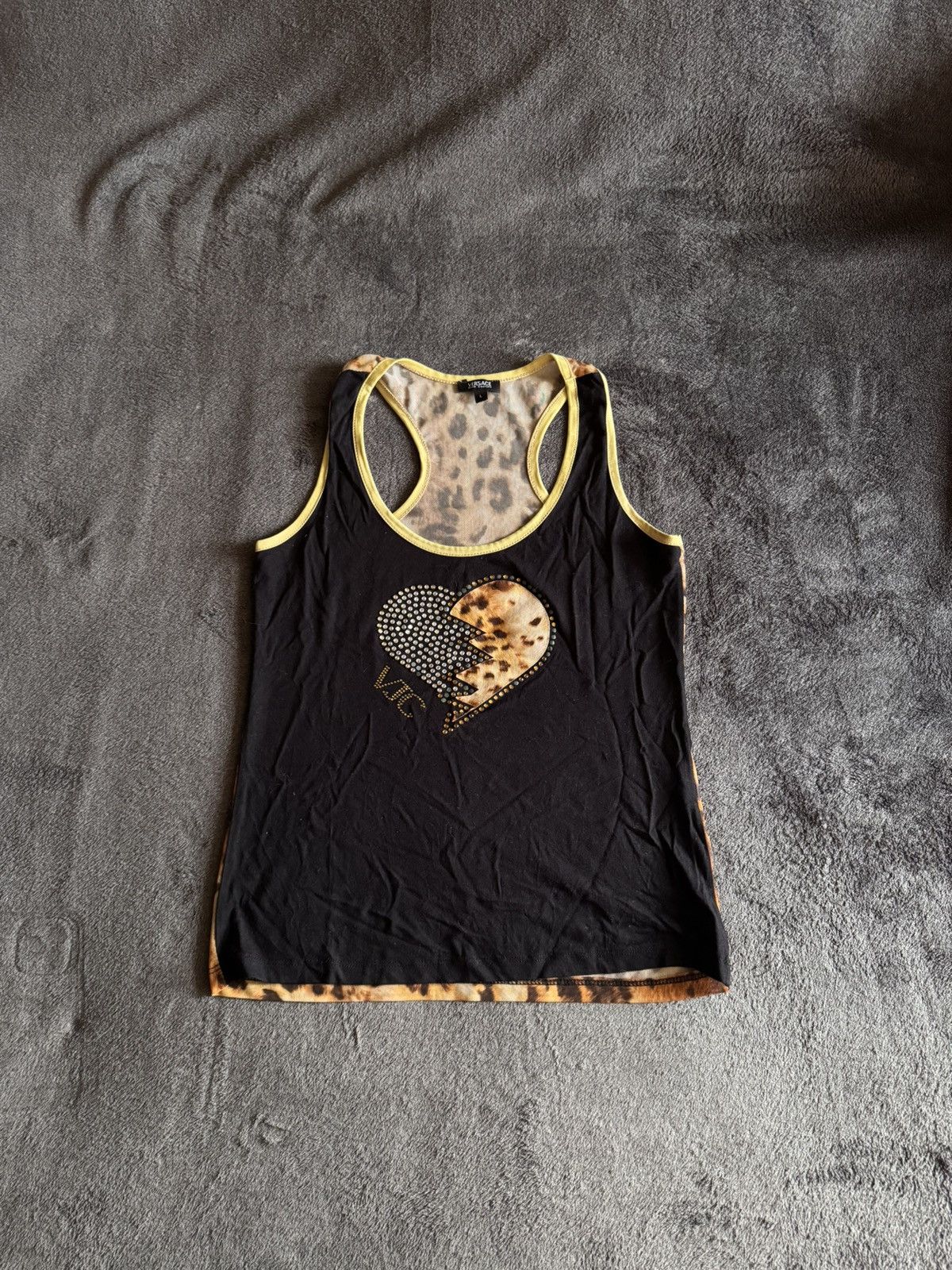 Versace Vintage Versace Tank Top mesh back tiger print Size L / US 10 / IT 46 - 1 Thumbnail