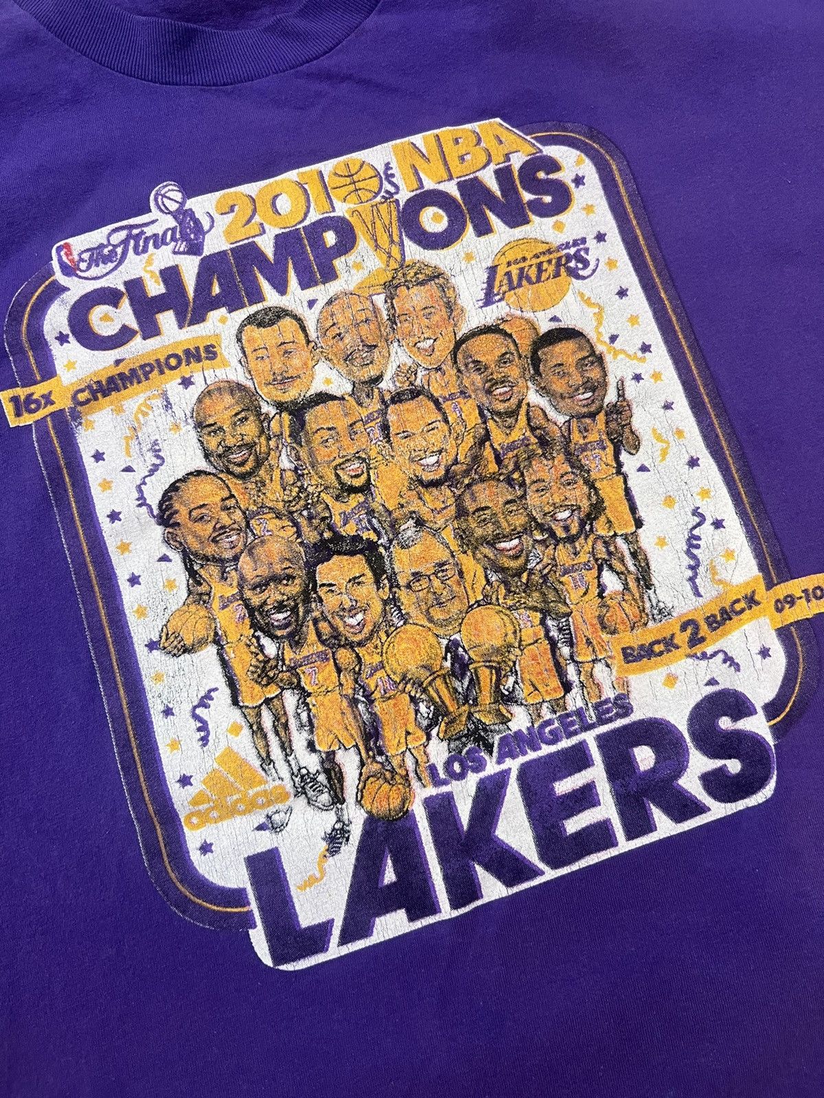 image of L A Lakers Lakers Championship Tee 2010 Vintage in Purple, Men's (Size 2XL)