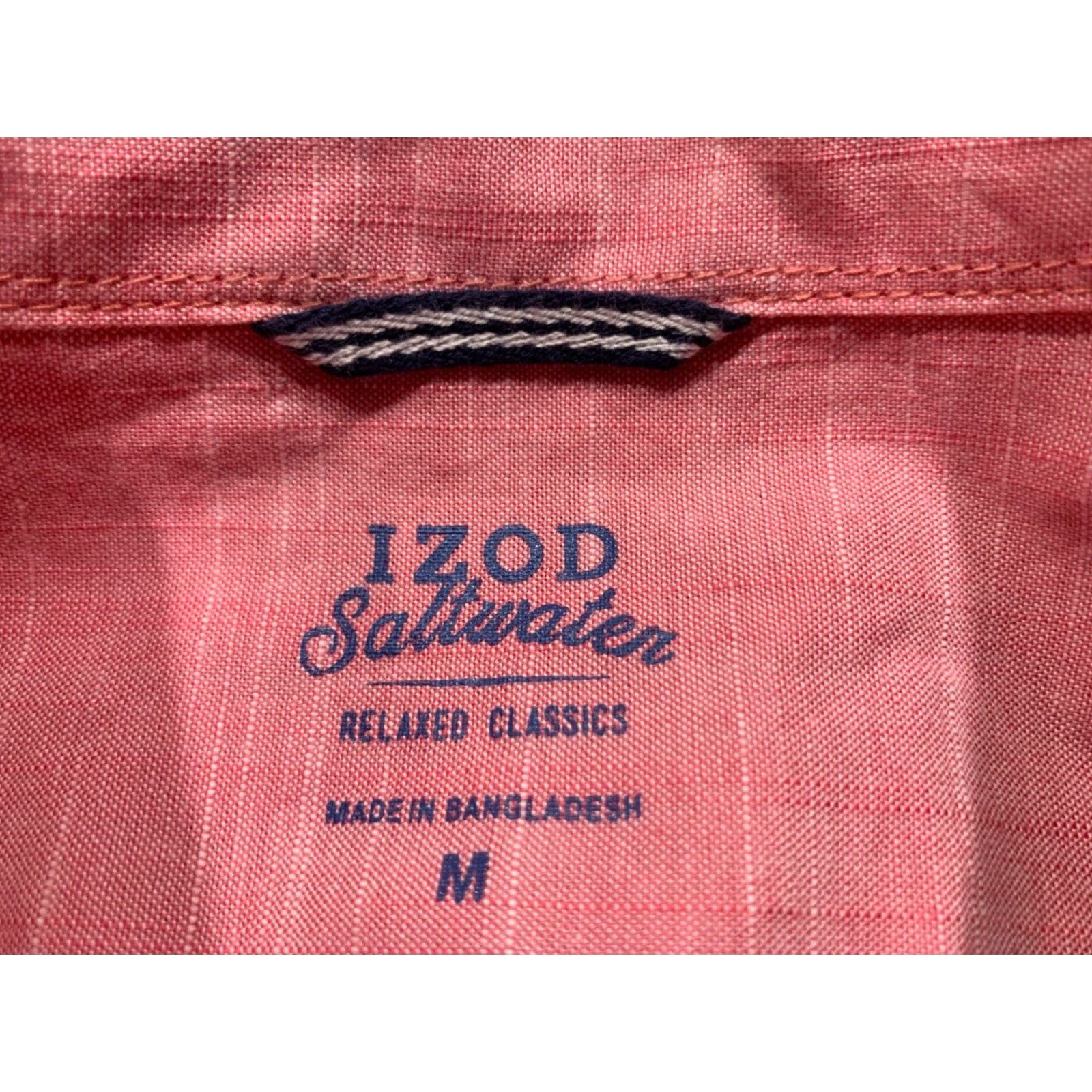 Izod VINTAGE IZOD Saltwater Classic Men's Short Sleeve Button-Up Shirt Pink 44 Chest Casual Size US M / EU 48-50 / 2 - 7 Thumbnail