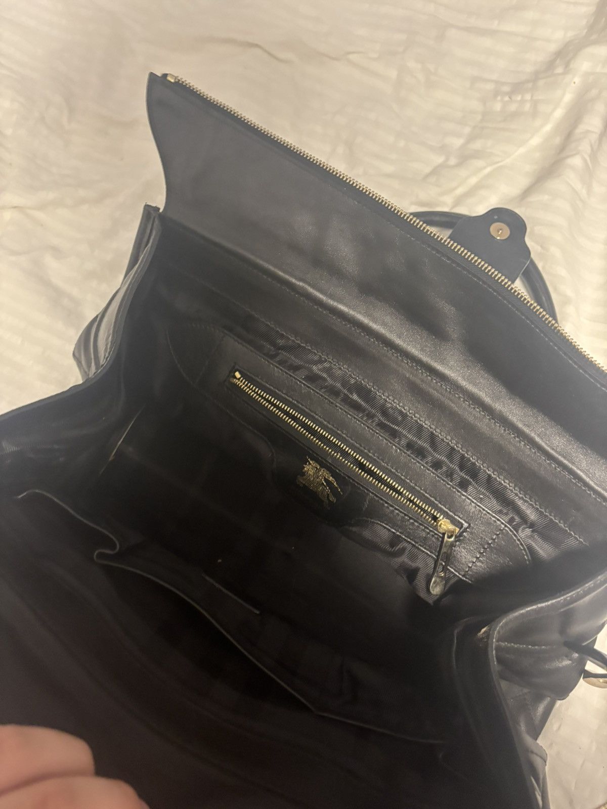 Burberry Burberry Manor Black Quilted Leather Satchel Size ONE SIZE - 4 Thumbnail