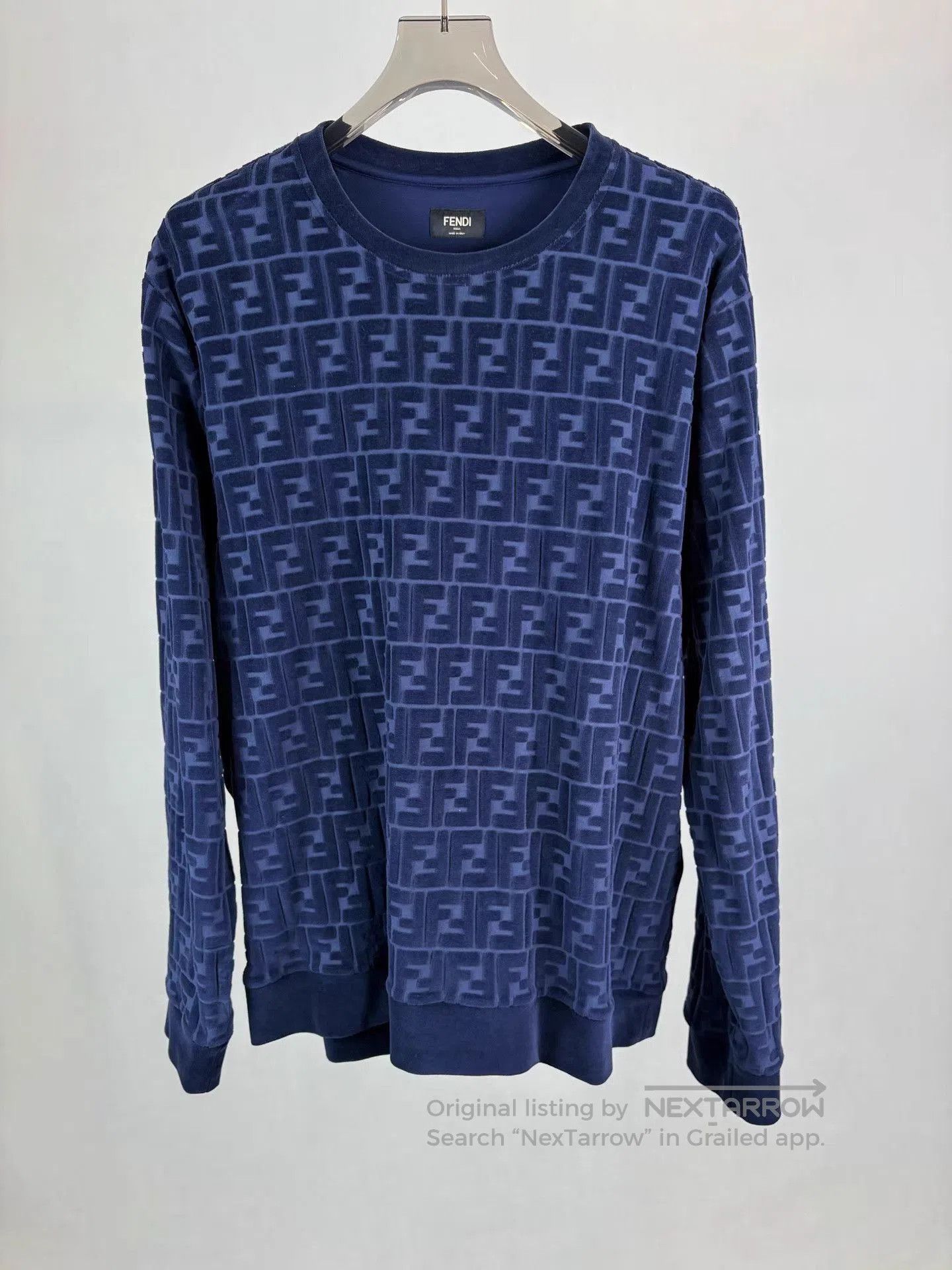Fendi Blue Patterned Long Sleeve Sweatshirt. Size US L / EU 52-54 / 3 - 1 Thumbnail