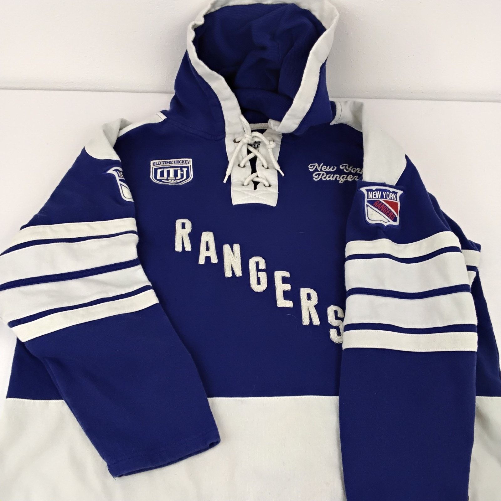 Other Old Time Hockey New York Rangers Hoodie Men XL Blue Applique Size US XL / EU 56 / 4 - 6 Thumbnail