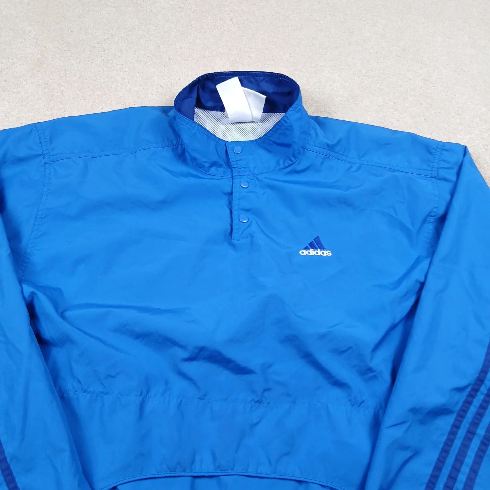 Adidas VINTAGE adidas Anorak Windbreaker Jacket Mens XL Blue Y2K Three Stripes Size US XL / EU 56 / 4 - 7 Thumbnail