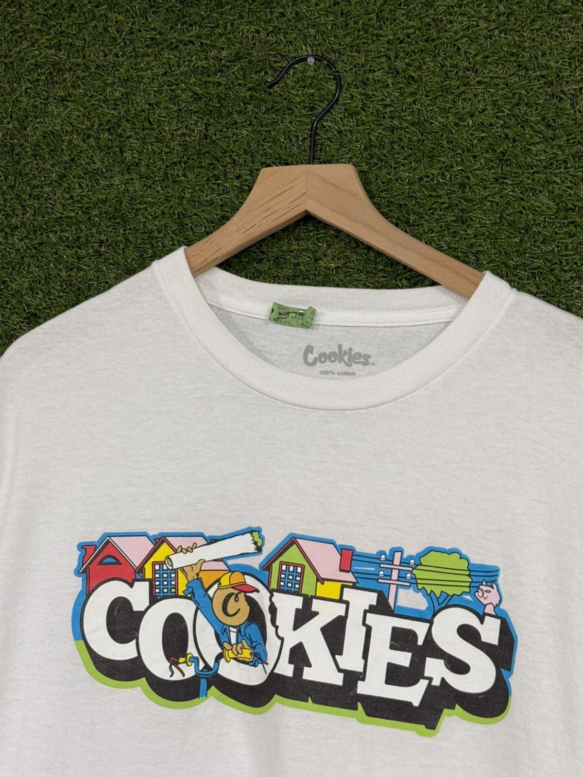 Cookies Cookies White Cartoon Logo Joint Grass Tee Large Size US L / EU 52-54 / 3 - 2 Thumbnail