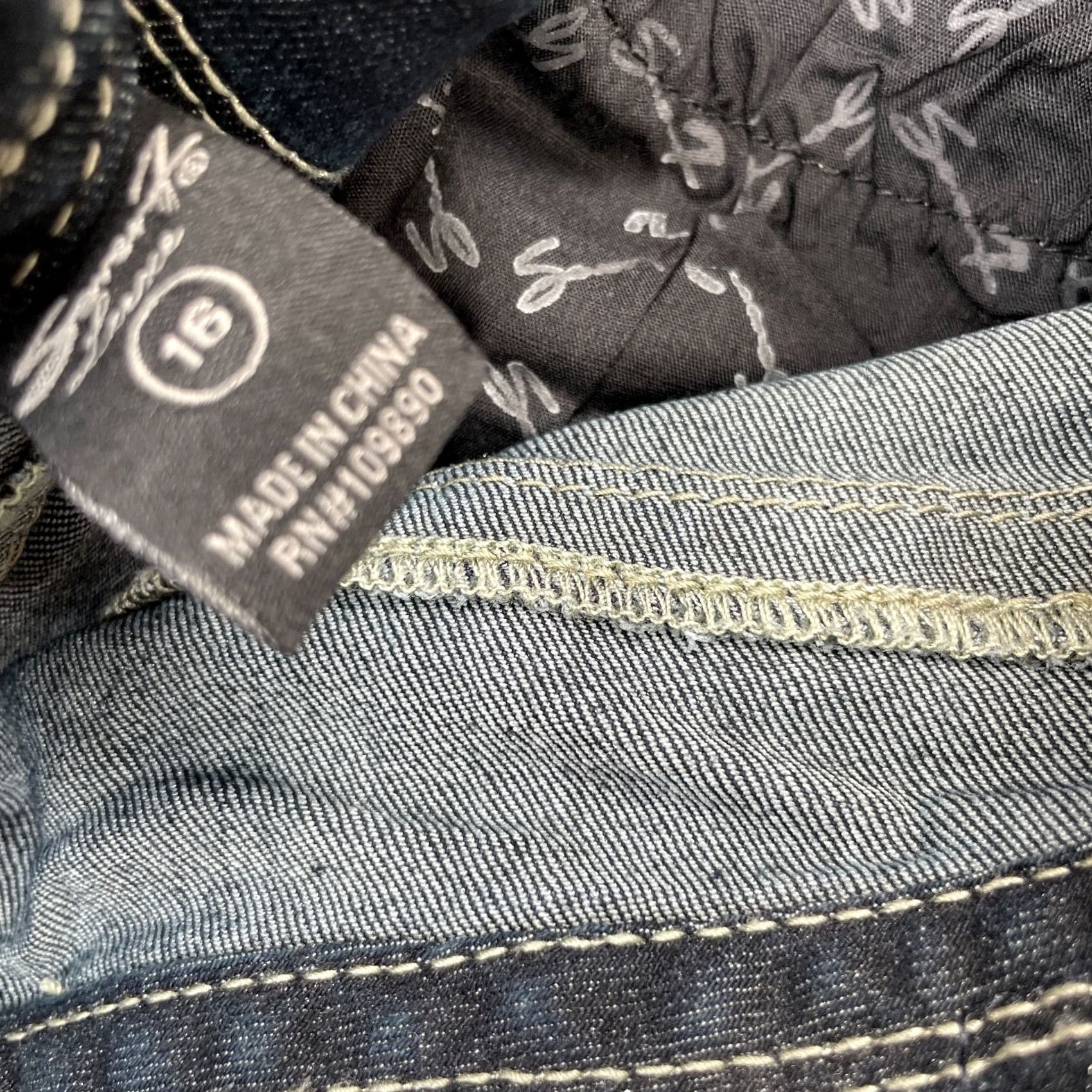 Vintage Seven7 Jeans Womens 16 Denim Blue Sparkle Luxe Whiskered 5-Pocket Skinny Regular Inseam 31” Button Zip Closet Mens Womens Girls Size 26" / US 2 / IT 38 - 5 Thumbnail