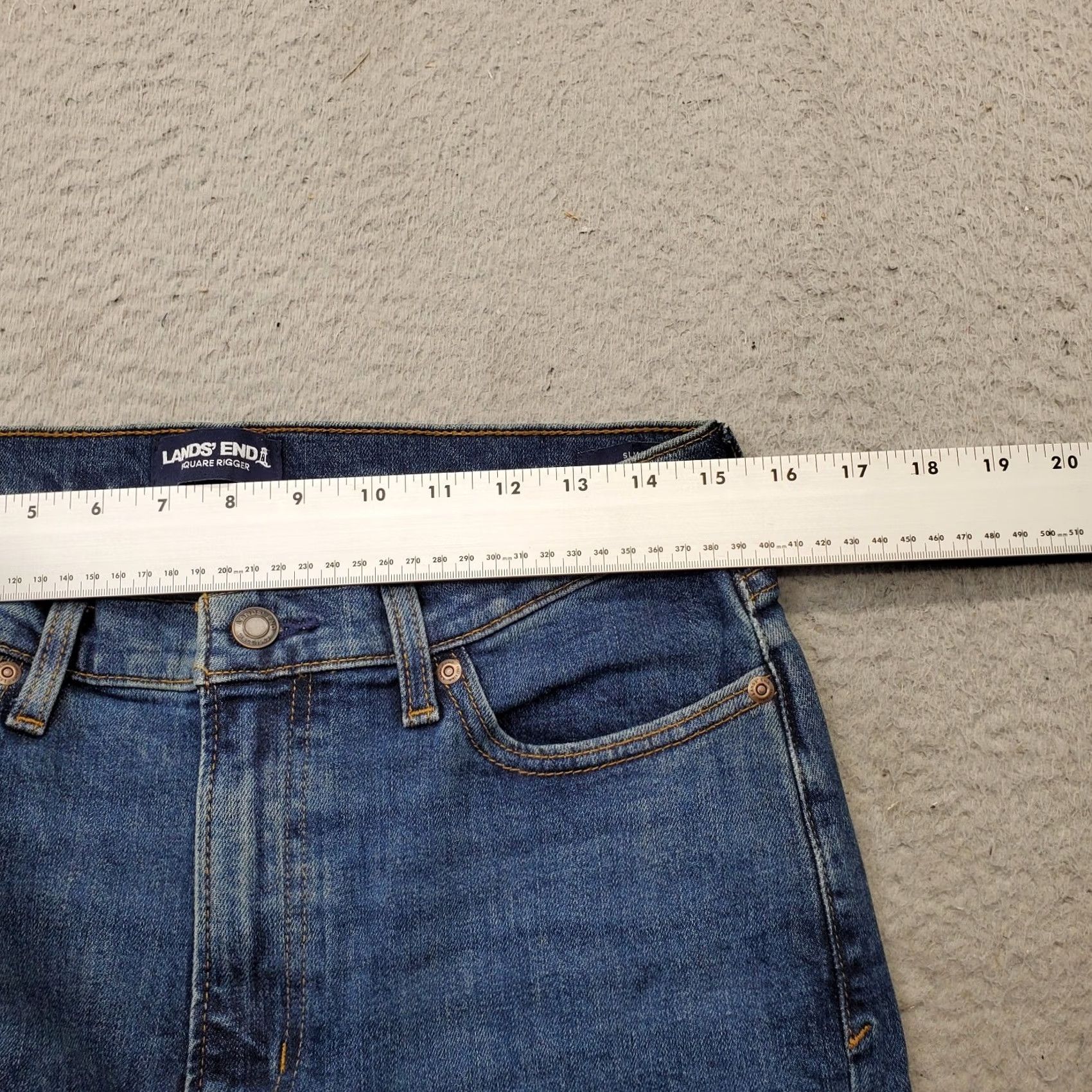 Lands' End Lands' End Jeans Mens 32 Blue Straight Leg Slim Fit 5-Pocket Denim Grounded Mens Size 32 Blue 90s Theme Size US 32 / EU 48 - 5 Thumbnail