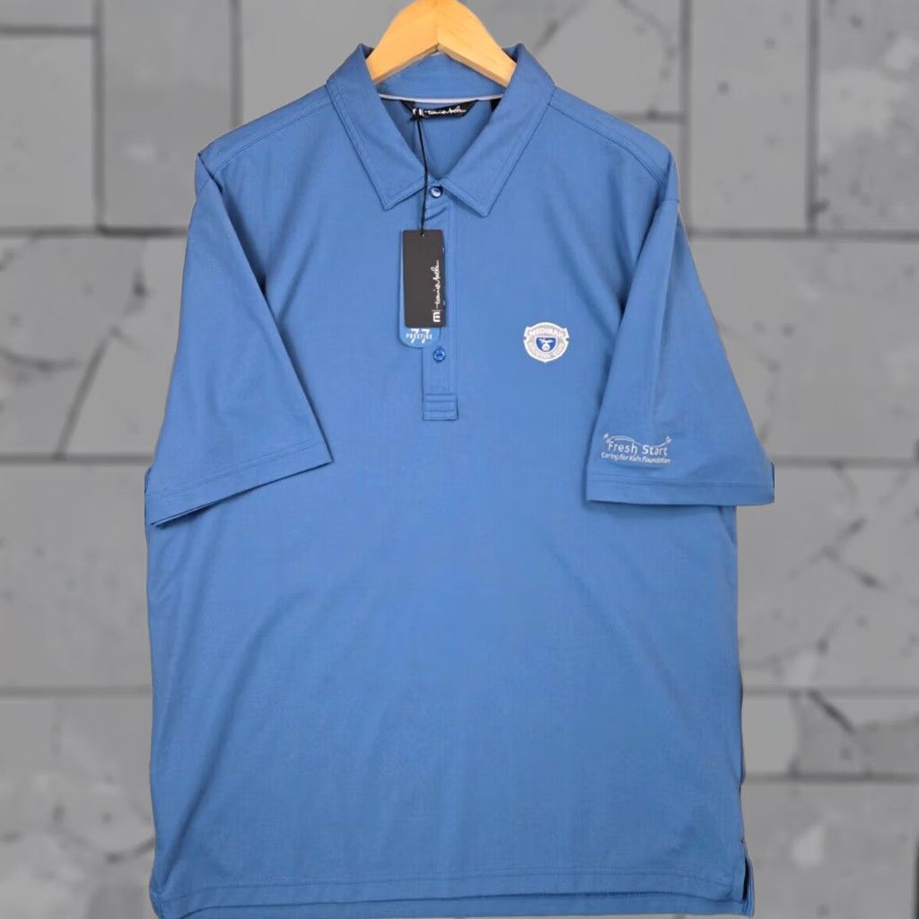 TravisMathew Travis Mathew Shirt Mens XL Blue MEDINAH New Size Polo Pima Polyester Golf Size US XL / EU 56 / 4 - 1 Thumbnail
