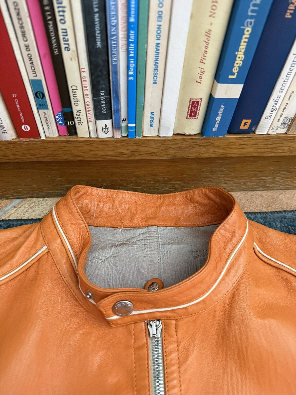 Prada Prada AW2000 Vintage Orange Y2k Biker Leather Jacket Size US M / EU 48-50 / 2 - 10 Thumbnail