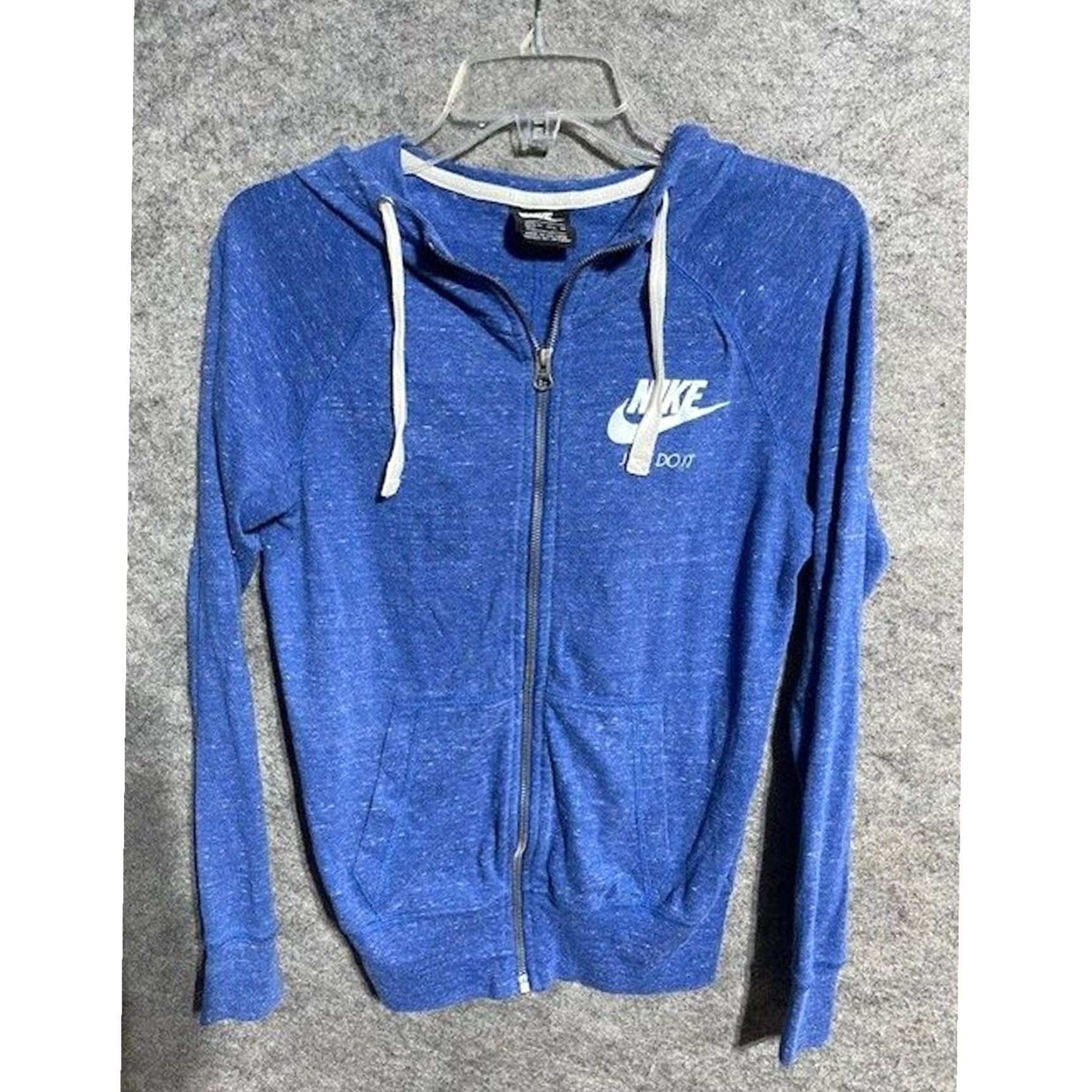 Nike VINTAGE Nike Hoodie XS Just Do It Retro Sportswear Athleisure Lightweight Layering Women Full Zip Blue Size XS / US 0-2 / IT 36-38 - 2 Thumbnail