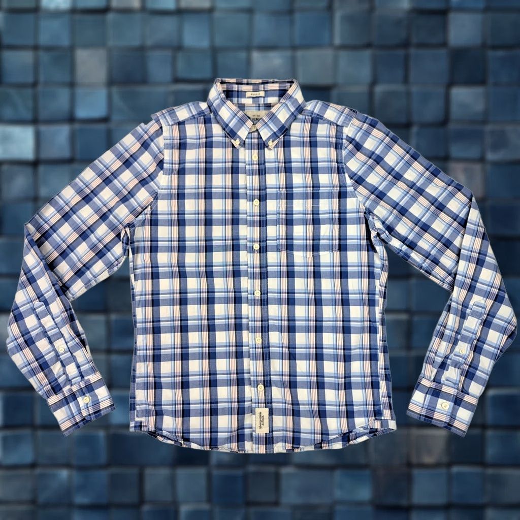 Abercrombie & Fitch Abercrombie & Fitch Shirt Men L Blue Red Plaid Muscle Y2K Long Sleeve Button-Up Vintage Size US L / EU 52-54 / 3 - 1 Thumbnail