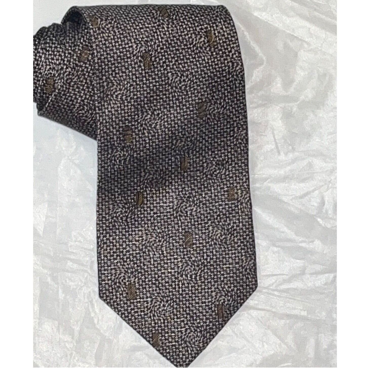 Other Vintage Format silk tie ~ Brown & Black ~ necktie Size ONE SIZE - 1 Thumbnail