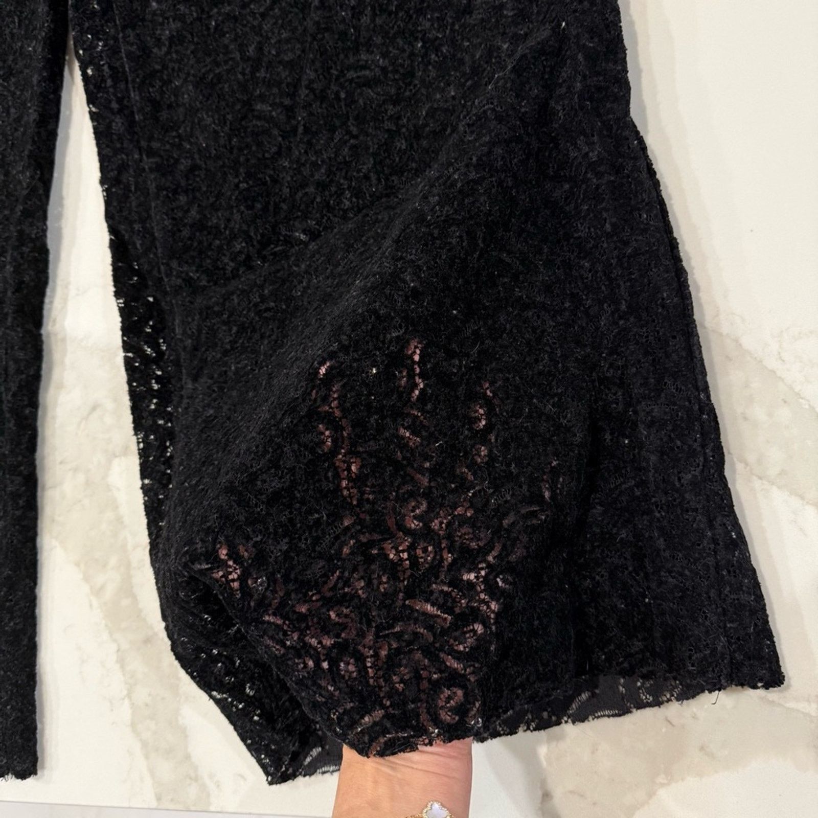 Free People Free People NWT Briana Velvet Lace Wide Leg Pants Womens 6 Size 28" / US 6 / IT 42 - 5 Thumbnail