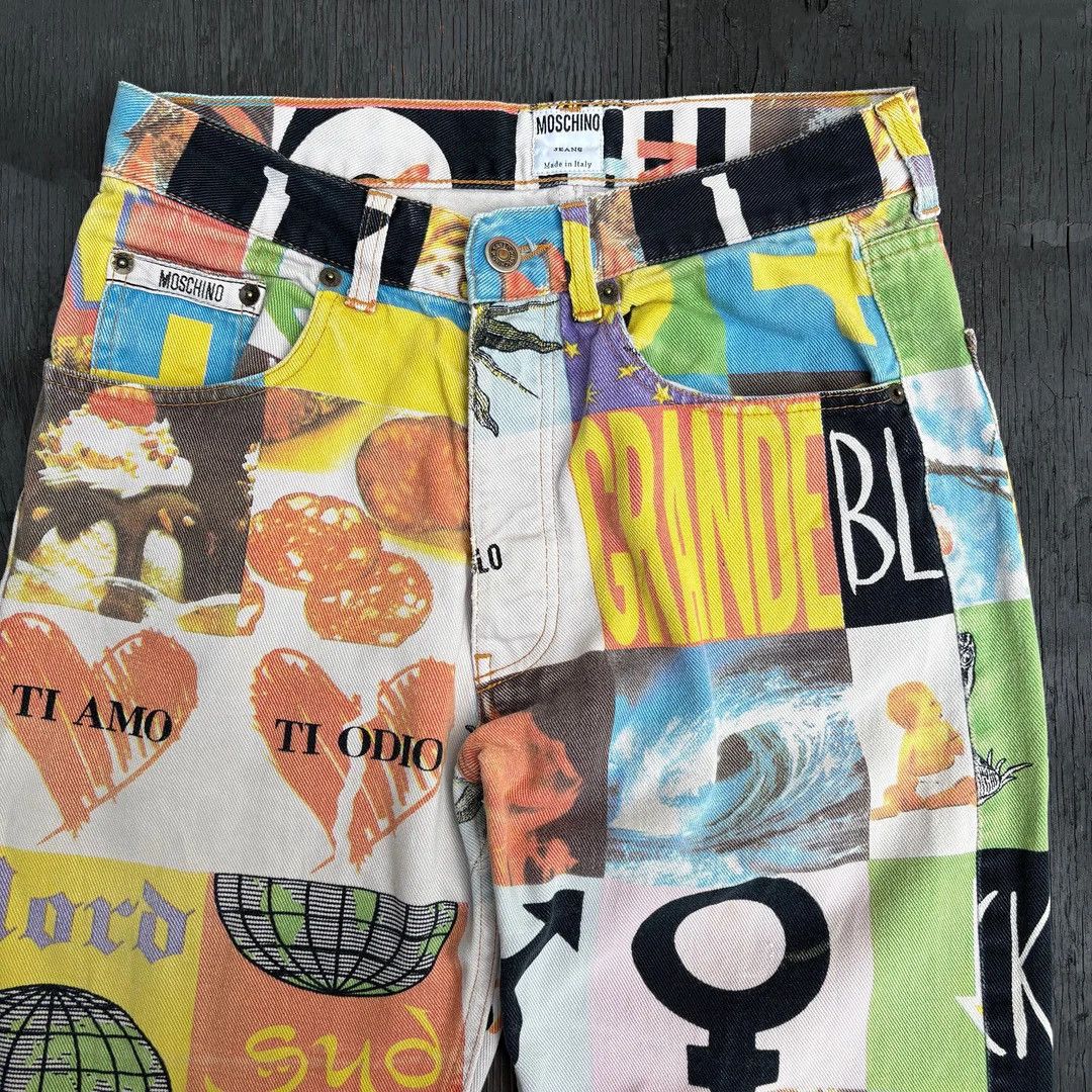 Moschino Moschino 1990 90s Vintage Opposites Pattern Designer Jeans Size 28" / US 6 / IT 42 - 3 Thumbnail