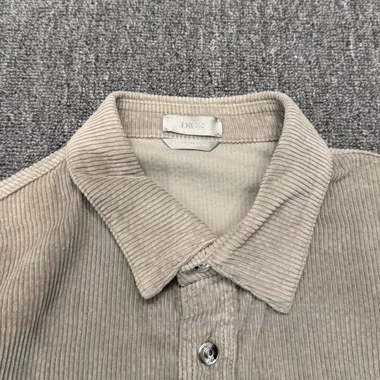 Dior Gray Corduroy Long Sleeve Button-Up Shirt. Size US XL / EU 56 / 4 - 4 Thumbnail