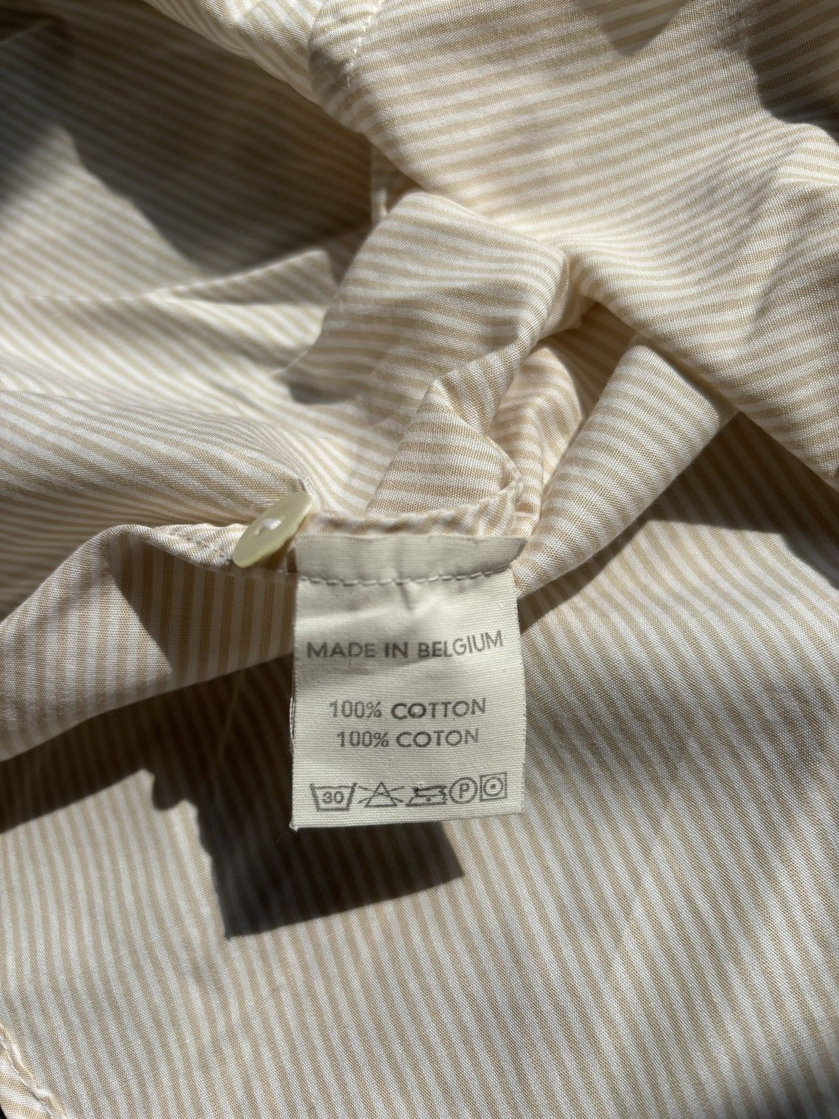 Veronique Branquinho Veronique Branquinho Beige Stripe Button Up Down Shirt Size US M / EU 48-50 / 2 - 4 Thumbnail