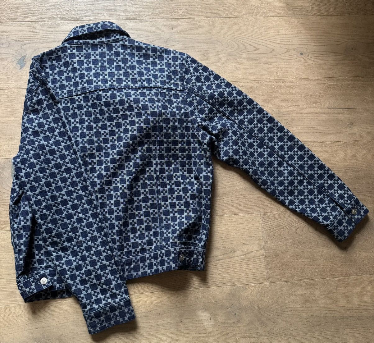 Sandro Sandro Textured Denim Trucker Jacket — Patterned Indigo Size US XXL / EU 58 / 5 - 3 Thumbnail