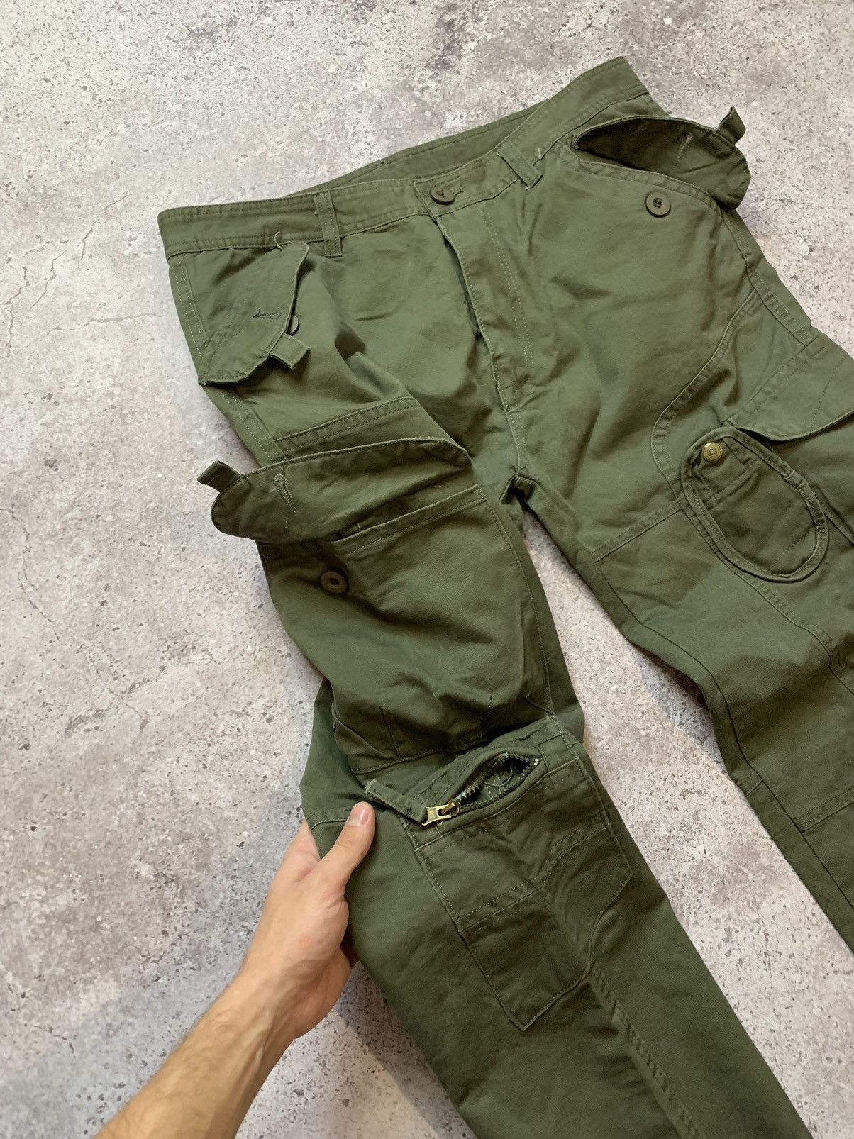 Japanese Brand × Vintage Military Multi-Pocket Cargo Trousers like dolce gabbana polo Size US 36 / EU 52 - 4 Thumbnail