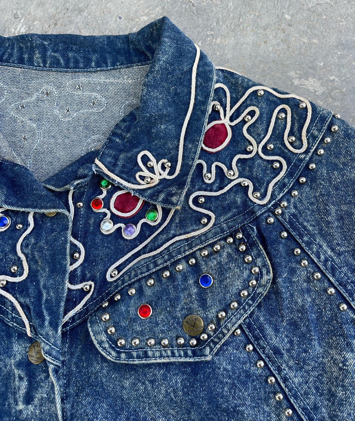 Japanese Brand 🔥Vintage Kong Loon Studded Crop Denim Jacket Kapital Style Size S / US 4 / IT 40 - 9 Thumbnail
