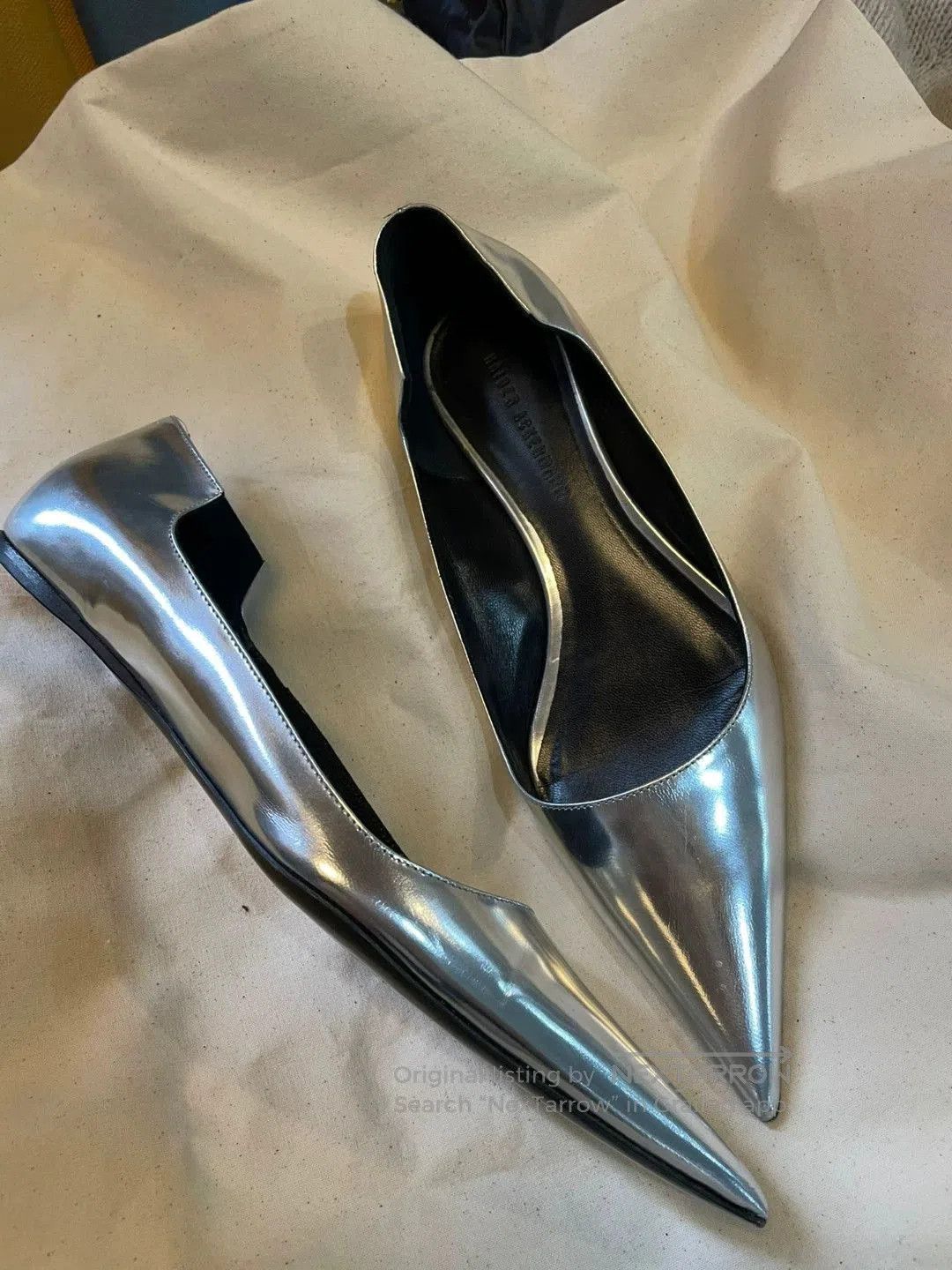 Haider Ackermann Silver Pointed Toe Flats by Haider Ackermann. Size US 6 / IT 36 - 8 Thumbnail