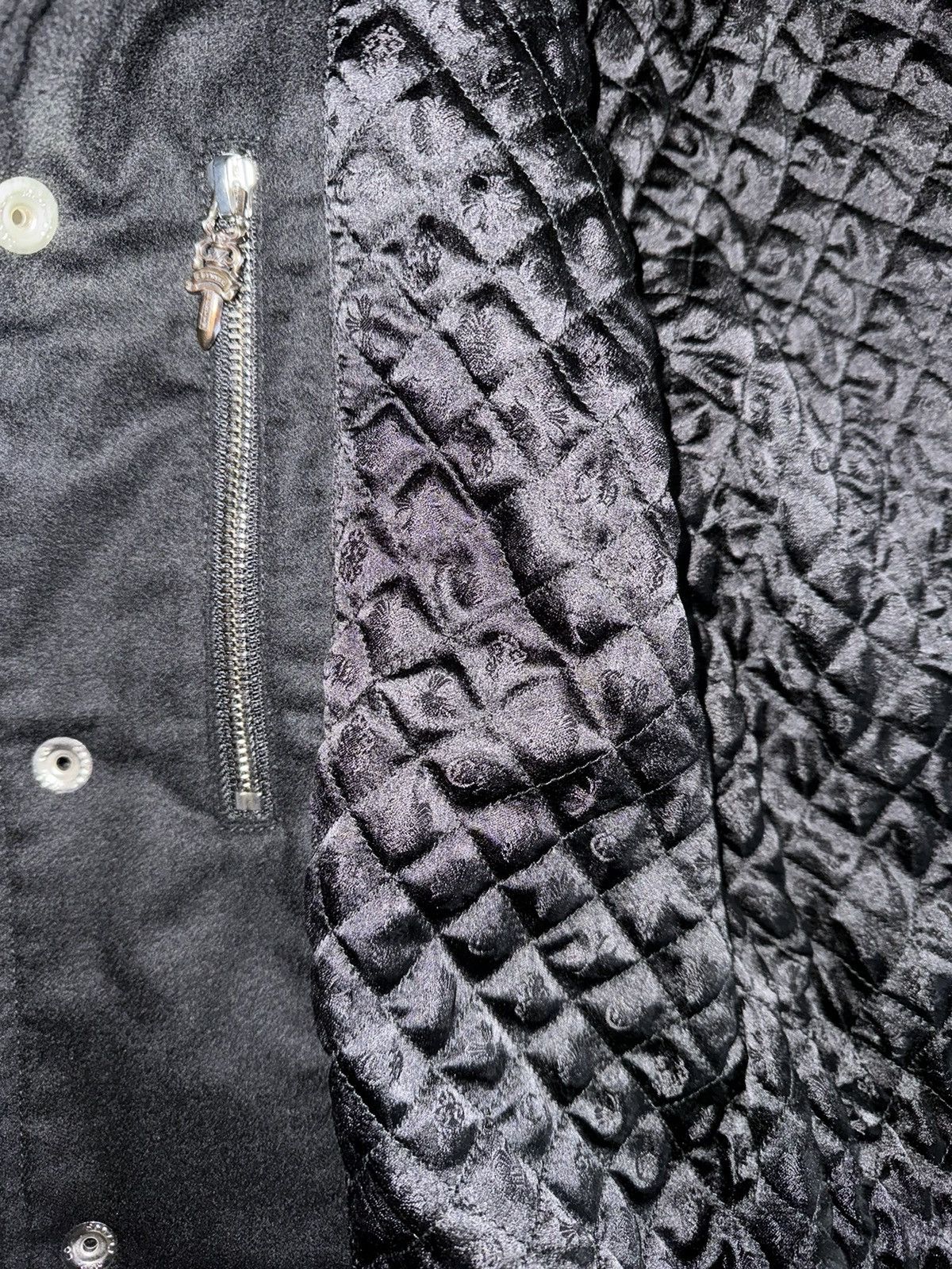 Chrome Hearts CHROME HEARTS LEATHER & CASHMERE COLLEGE JACKET Size US M / EU 48-50 / 2 - 7 Thumbnail