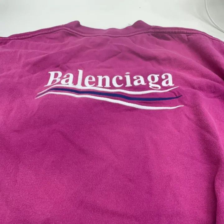 Balenciaga Balenciaga Pink Logo Print Short Sleeve T-Shirt 0079-2507 Size S / US 4 / IT 40 - 4 Thumbnail