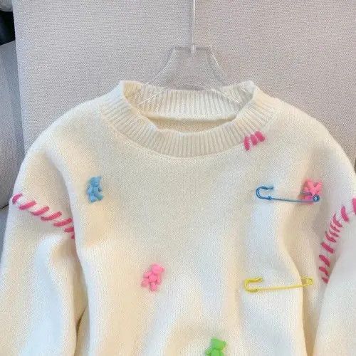 Japanese Brand Stylish Korean Kawaii Sweater Women Autumn Size ONE SIZE - 4 Thumbnail