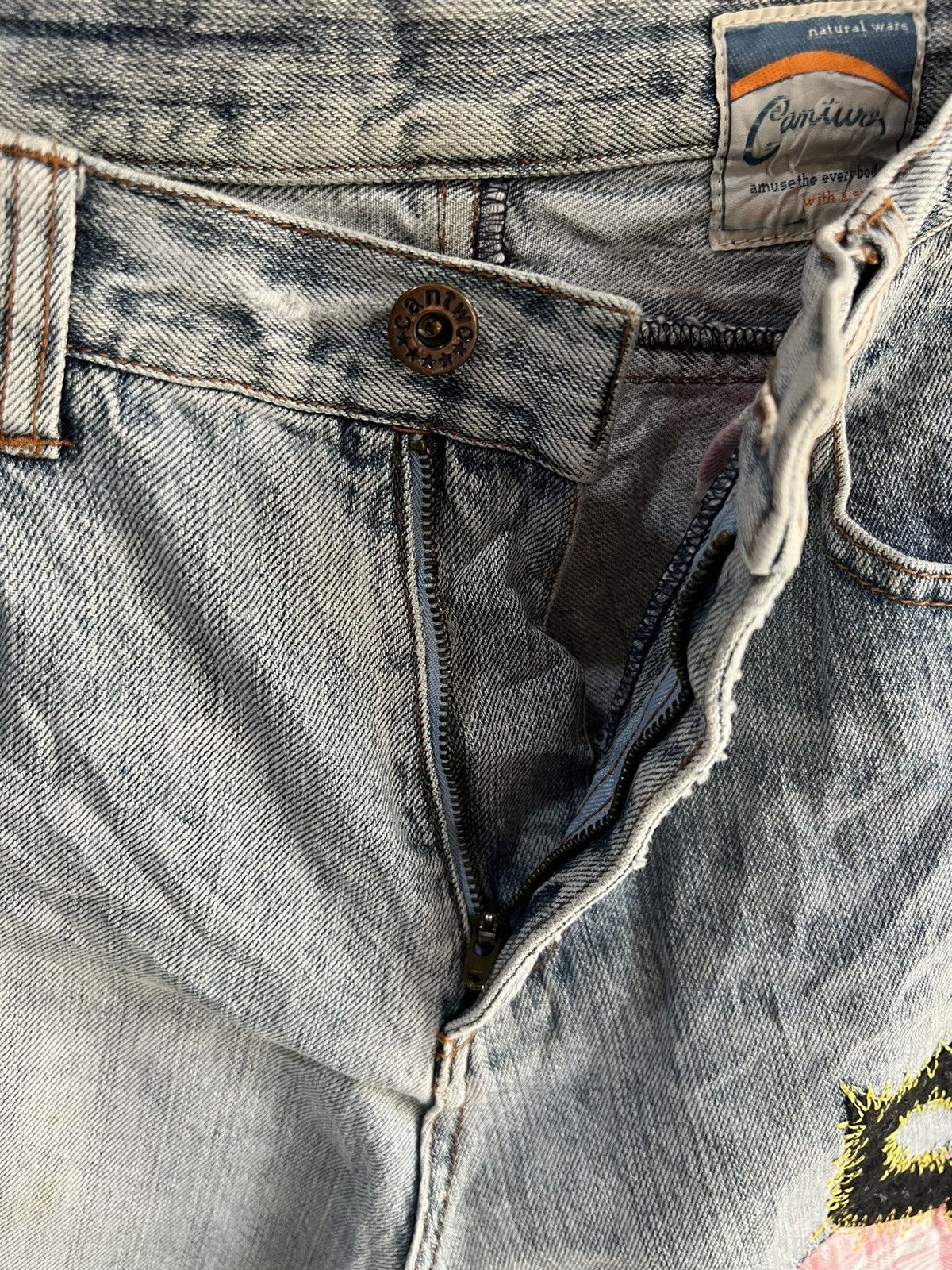 Japanese Brand 🔥Cantwo Patchwork Distressed Denim Size US 31 - 8 Thumbnail