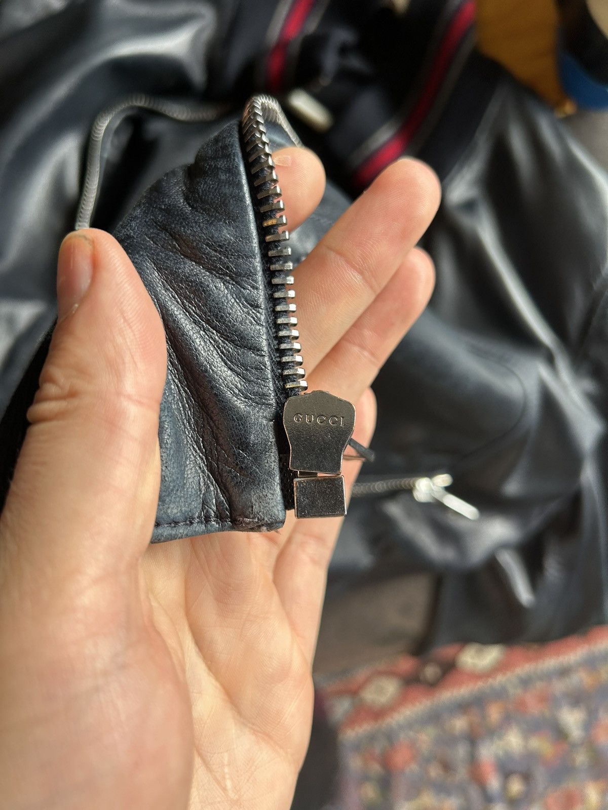 Gucci Gucci Black Lambskin Leather Bomber Jacket - Size IT 46 Size US S / EU 44-46 / 1 - 12 Thumbnail