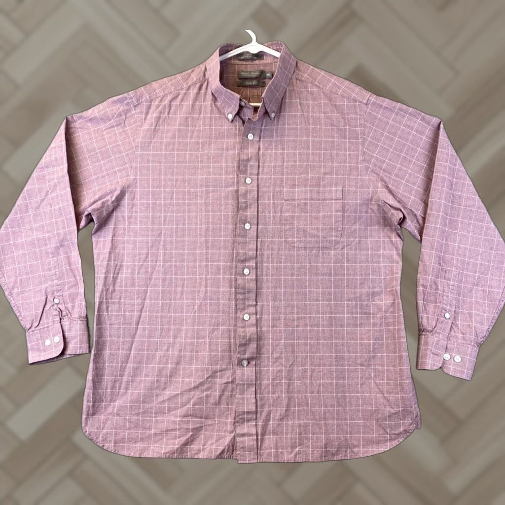 Cremieux Cremieux Classic Dress Shirt Size XXL Pink White Checks Button Mens / 80-33 Size 48R - 1 Thumbnail