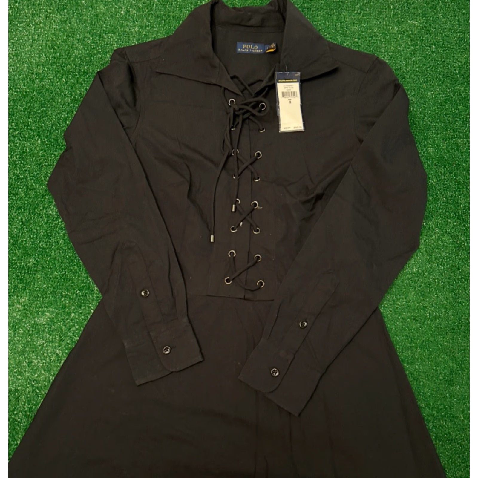 Polo Ralph Lauren Polo Ralph Lauren Lace Up Cotton Shirt Dress Black Women’s Size 2 New With Tags Size XS / US 0-2 / IT 36-38 - 3 Thumbnail