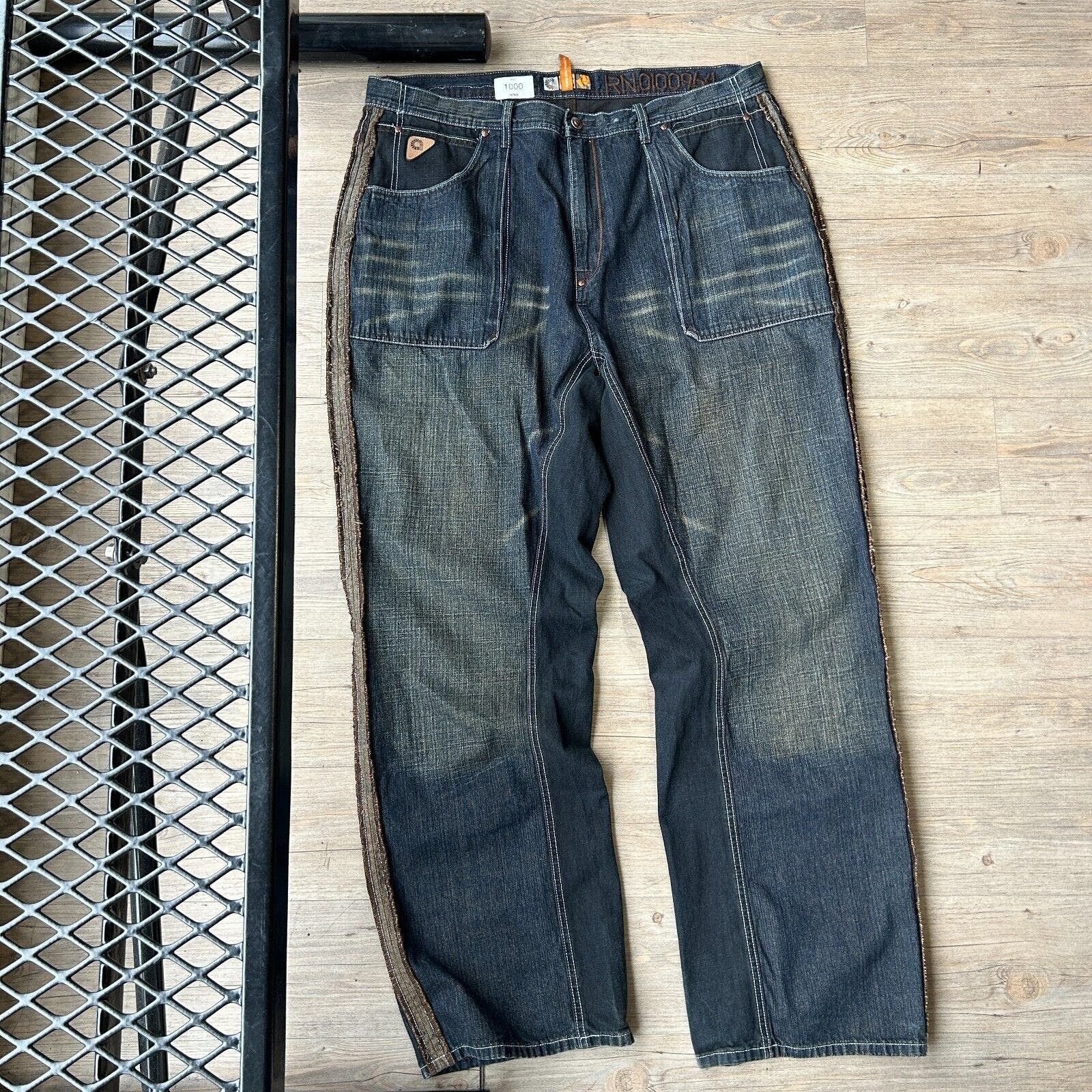 VINTAGE Akademiks Dark Wash Baggy Jeans Pants sz W42 L34