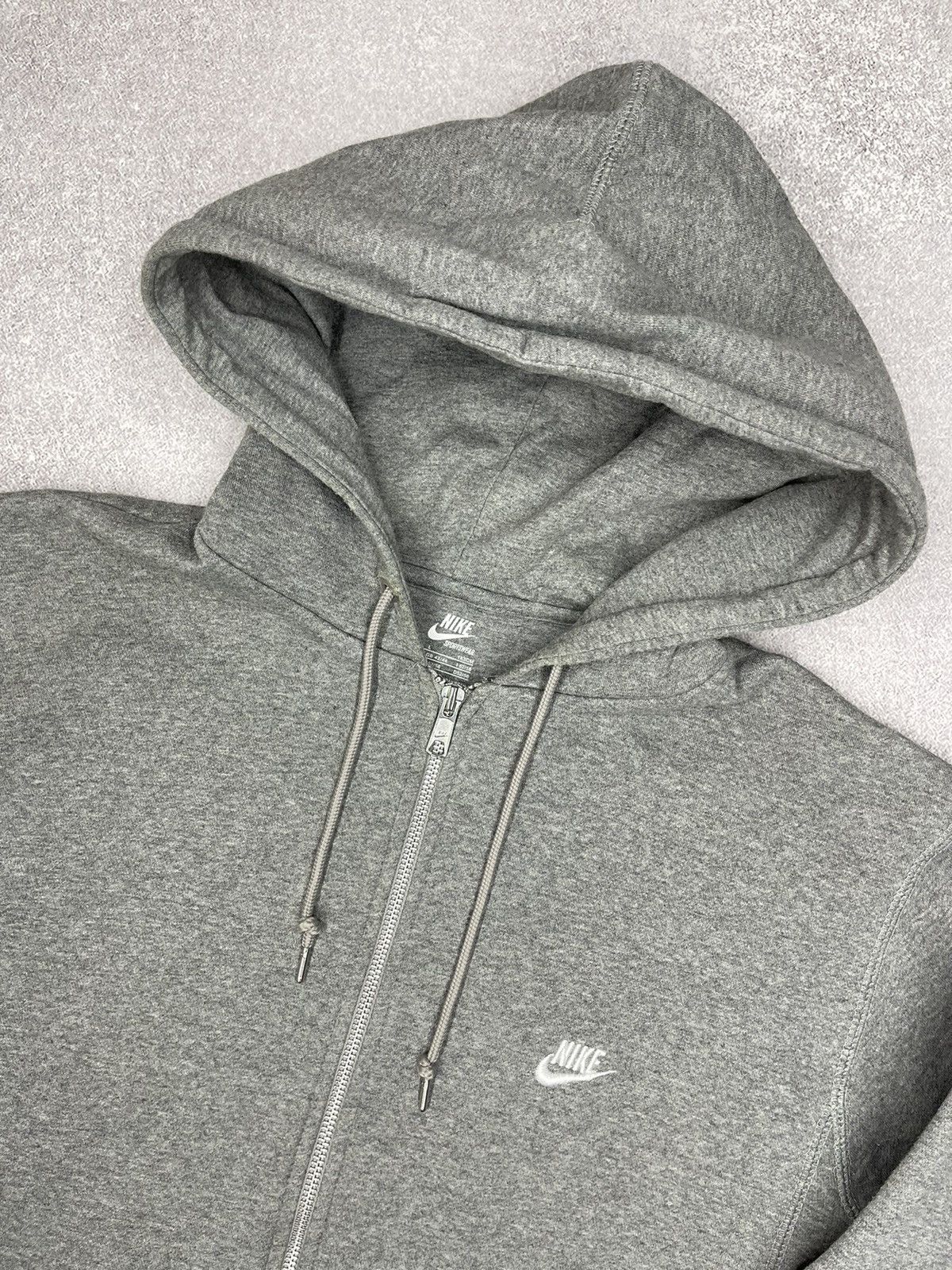 Nike Vintage Nike Zip Hoodie Grey Drill Little Logo Swoosh Y2K TN Size US L / EU 52-54 / 3 - 4 Thumbnail
