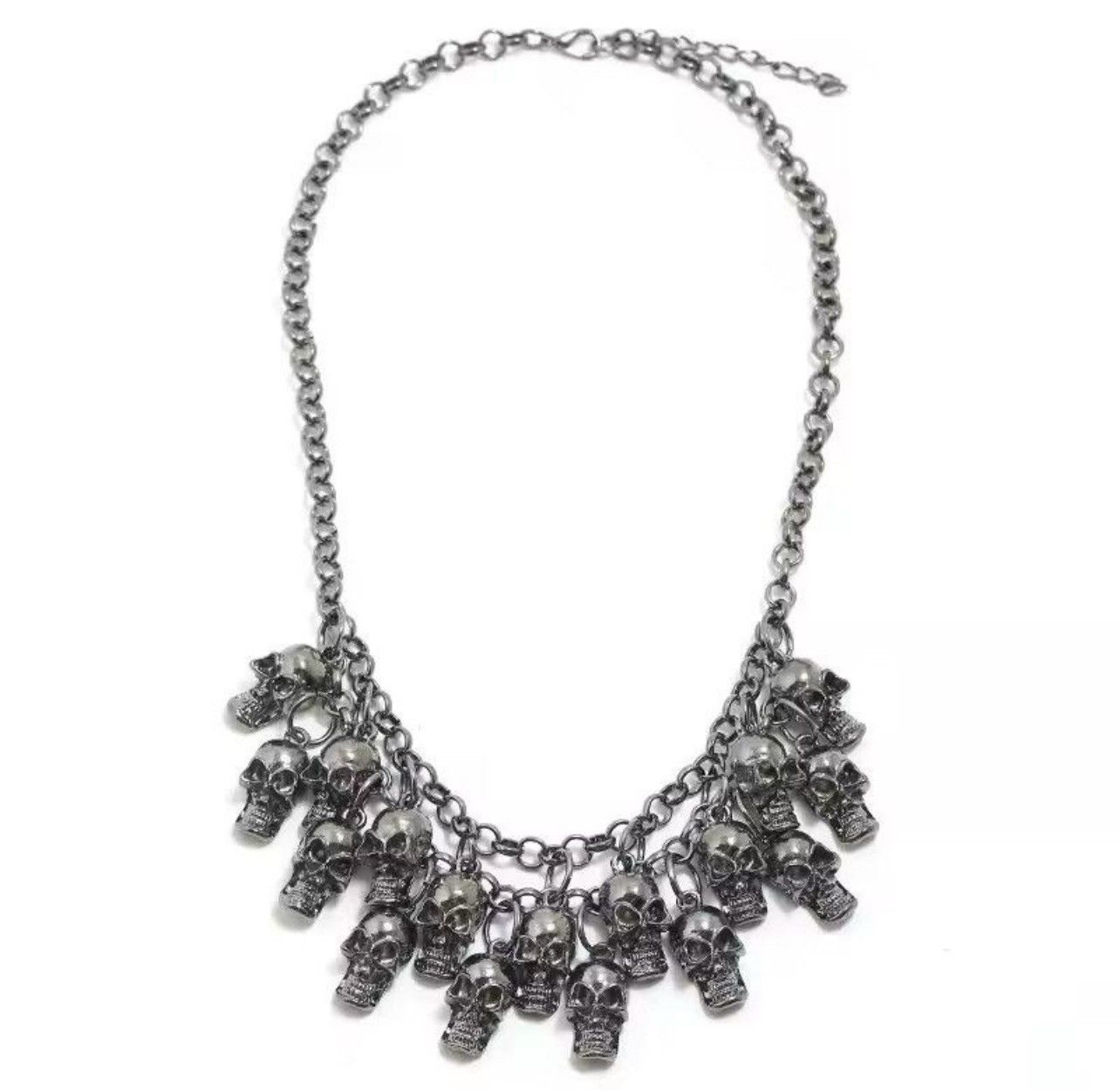 Other Punk Skull Skeleton Layered Chain Necklace Size ONE SIZE - 3 Thumbnail