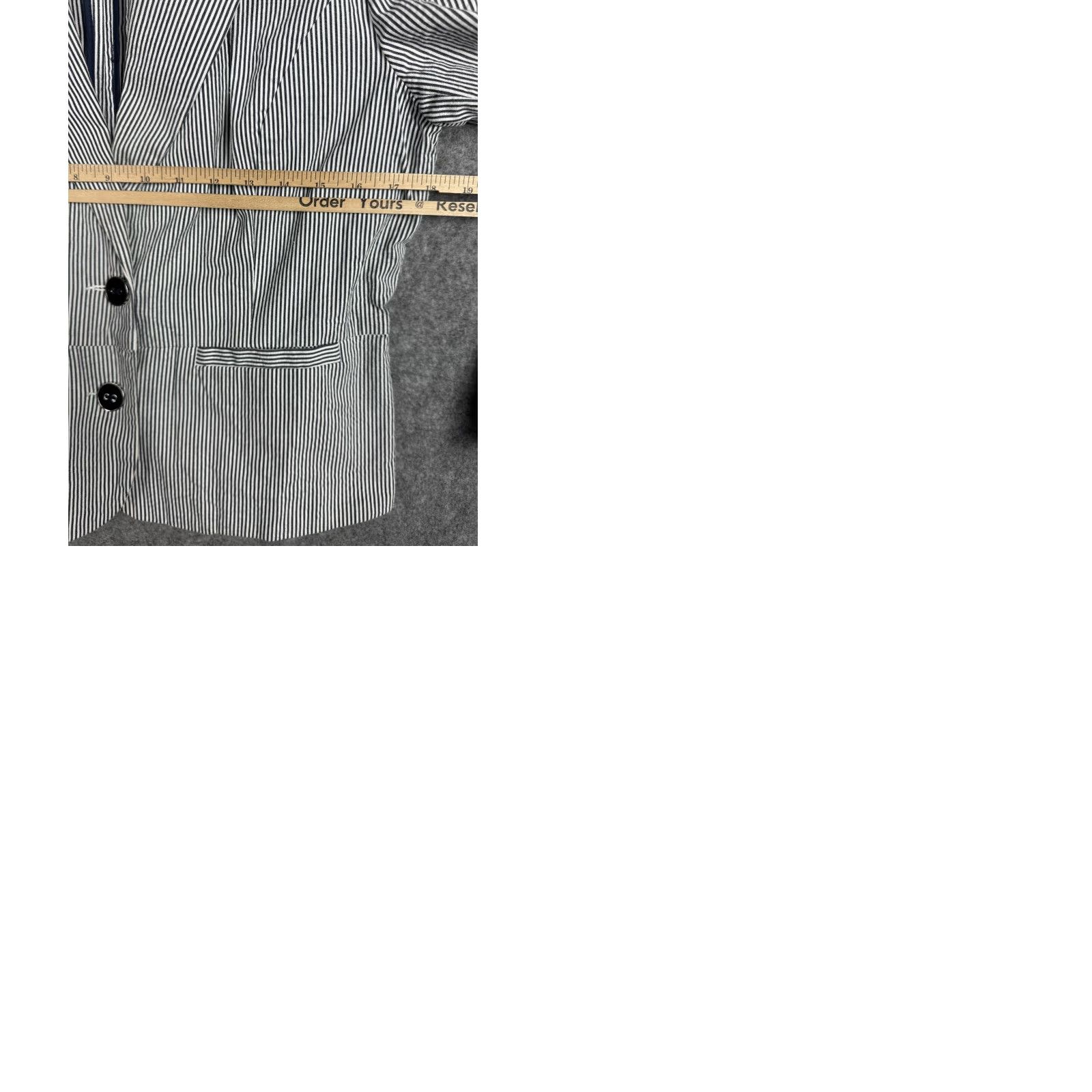 Sandro Sandro Blazer Jacket Women's Large Pinstripe 2-Button 100% Cotton Multicolor Short Sleeve Long Sleeve City Preppy Teacher Women Mens** Size L / US 10 / IT 46 - 9 Thumbnail