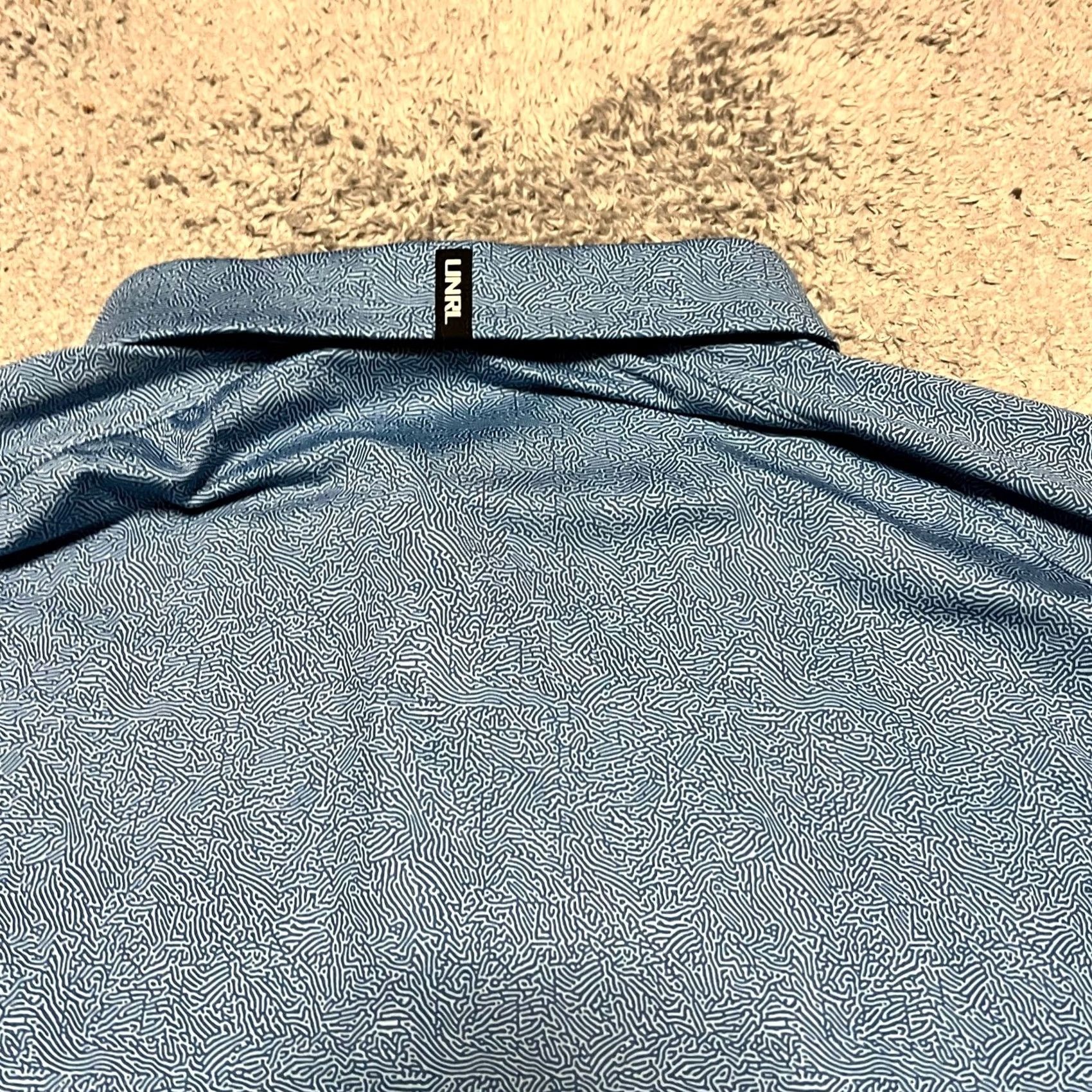 Vintage UNRL Polo Shirt Mens XXL Blue Geometric All Over Print Performance Stretch Shirt Mens 2XL Blue Geometric All Over Print Performance Stretch Size US XXL / EU 58 / 5 - 5 Thumbnail