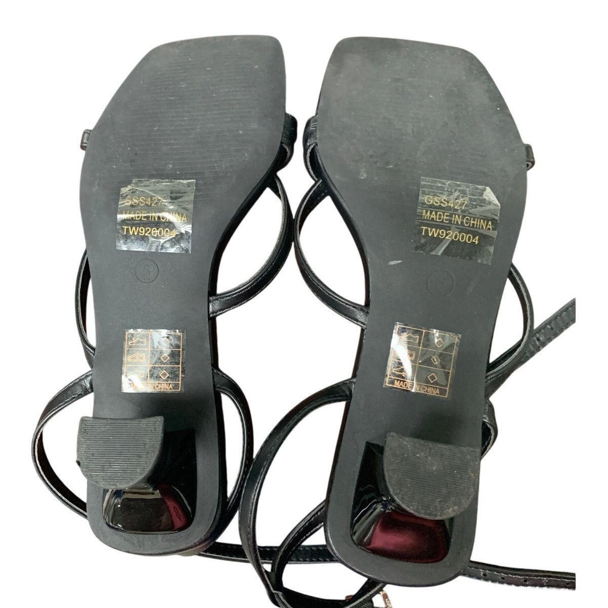 Other Genshuo Women's Size 6 Black Strappy Open Toe Sandals Size ONE SIZE - 6 Thumbnail