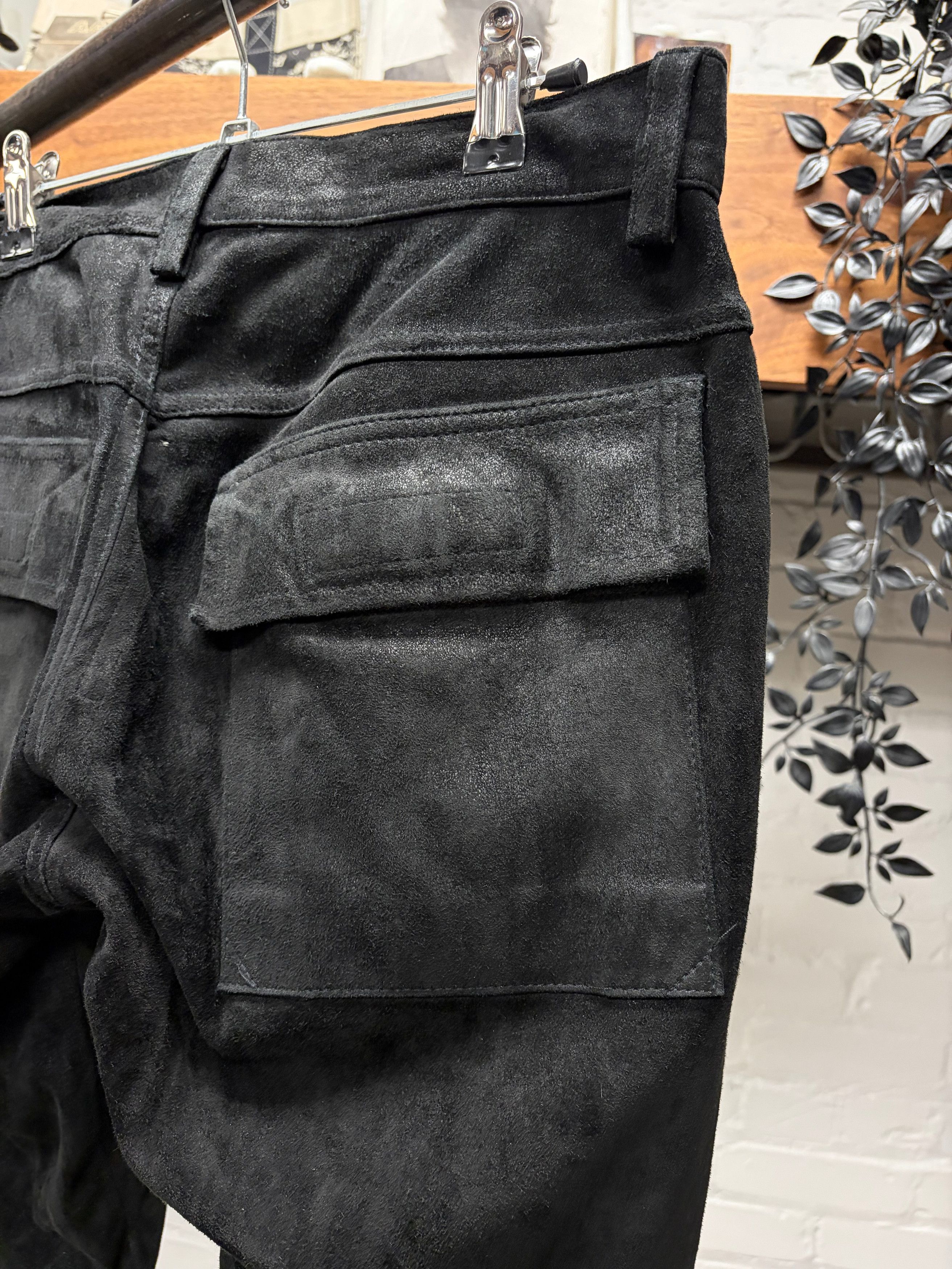 Rick Owens SS2015 Rick Owens ‘Faun’ Black Suede ‘Memphis Cut’ Leather Biker Pants Size US 30 / EU 46 - 5 Thumbnail