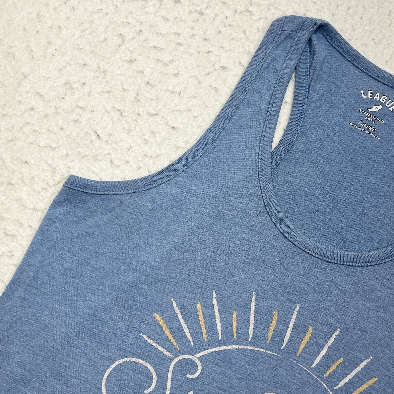 Other League Large Blue Tank Top Sunshine Mind Lake Burton Georgia Size L / US 10 / IT 46 - 5 Thumbnail