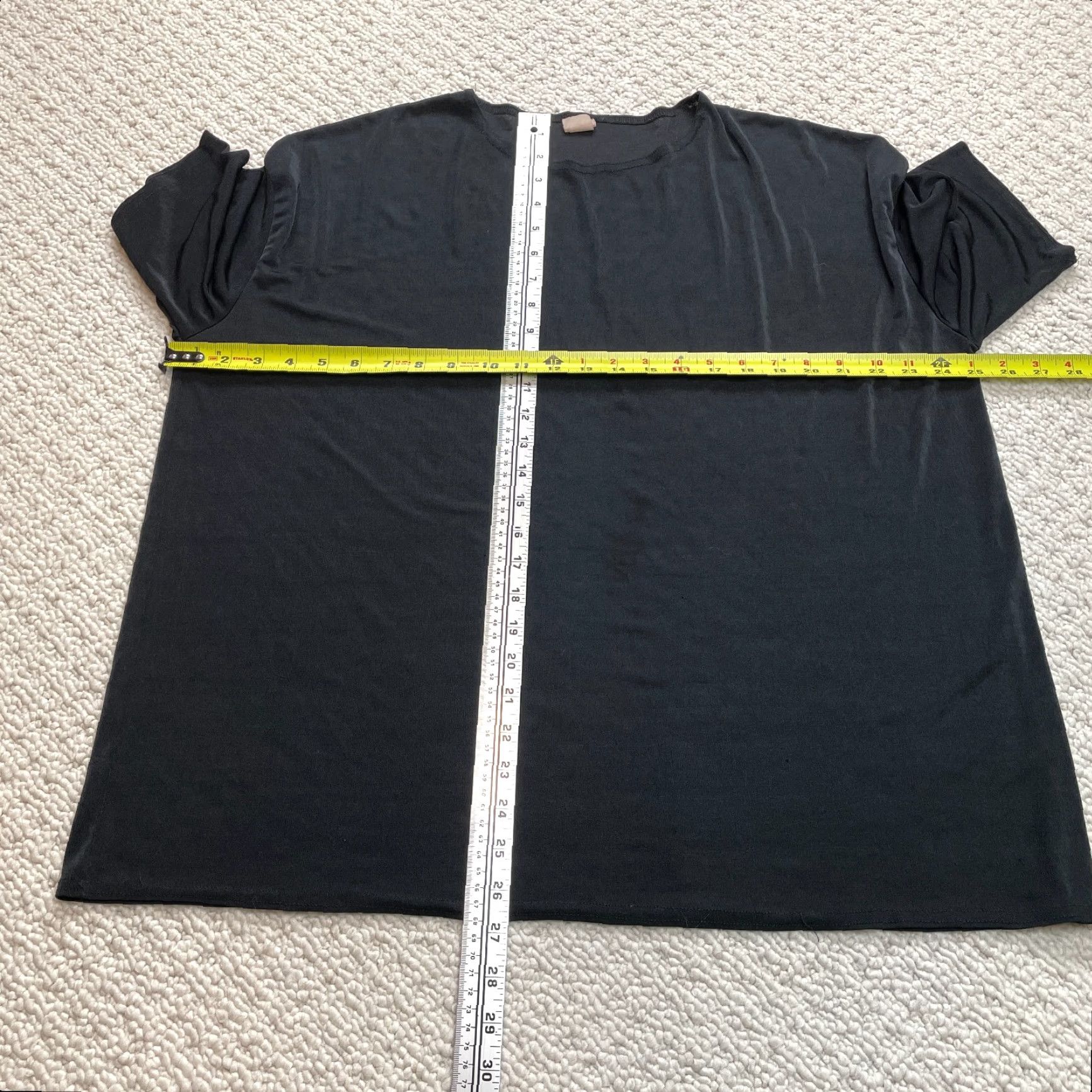Vintage Unbranded T Shirt Top Womens 4XL Black Solid Short Sleeve Stretch Casual Basic Size XXL / US 16-18 / IT 52-54 - 2 Thumbnail