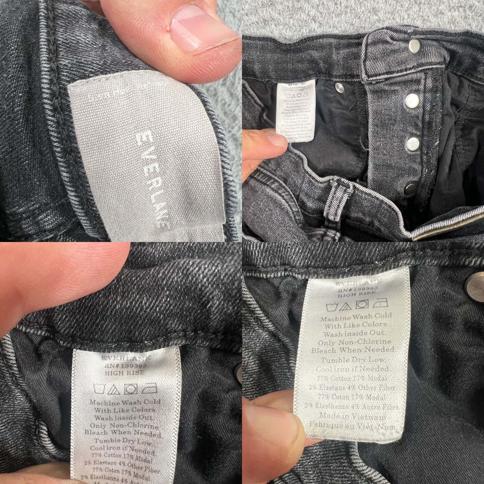 Everlane Everlane High Rise Straight Ankle Jeans Womens 26 Black Denim Size 24" / US 00 / IT 34 - 8 Thumbnail