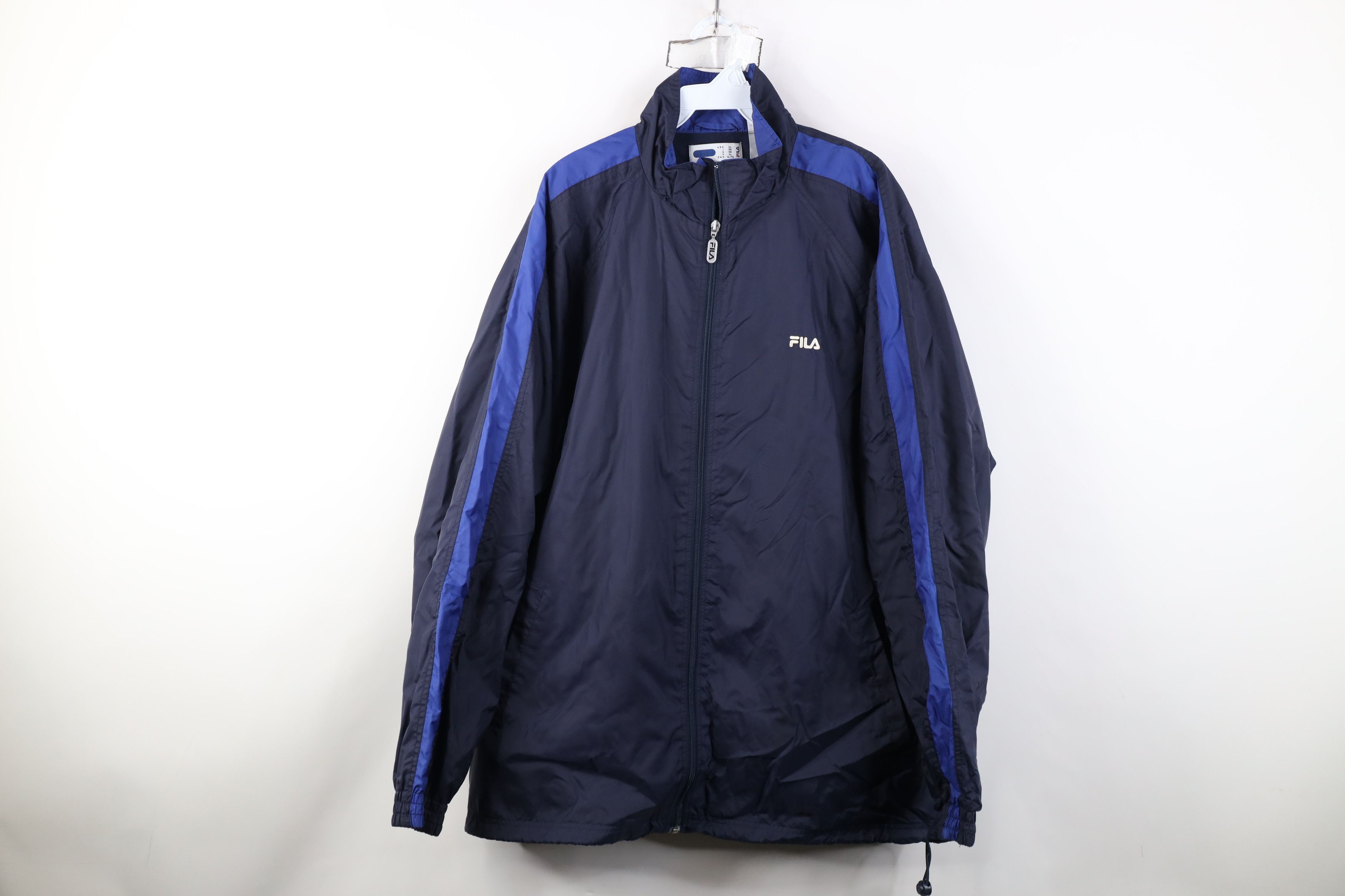 Fila Vintage 90s Fila Block Full Zip Windbreaker Jacket Blue Size US XL / EU 56 / 4 - 1 Thumbnail