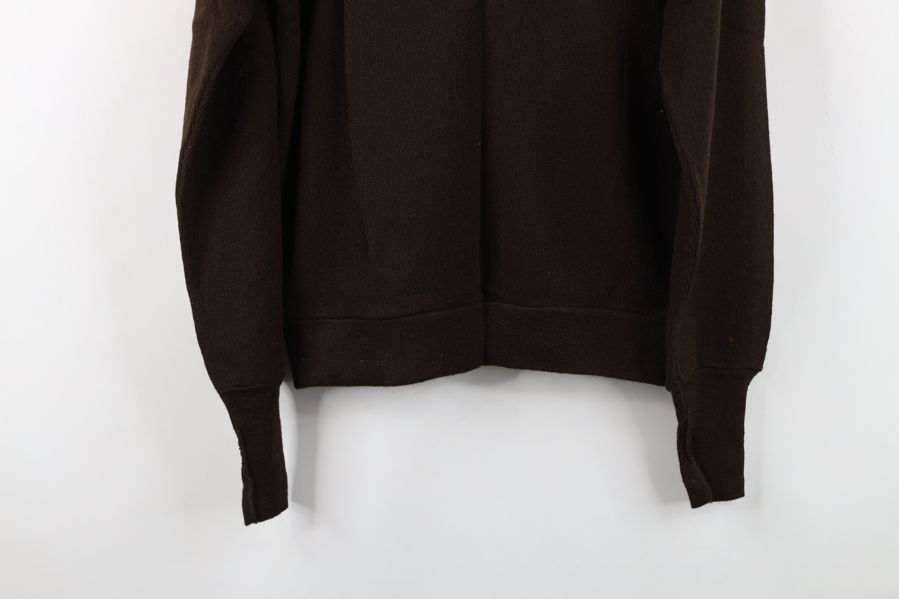 Vintage Vintage 70s Streetwear Blank Knit Cardigan Sweater Brown USA Size US L / EU 52-54 / 3 - 10 Thumbnail