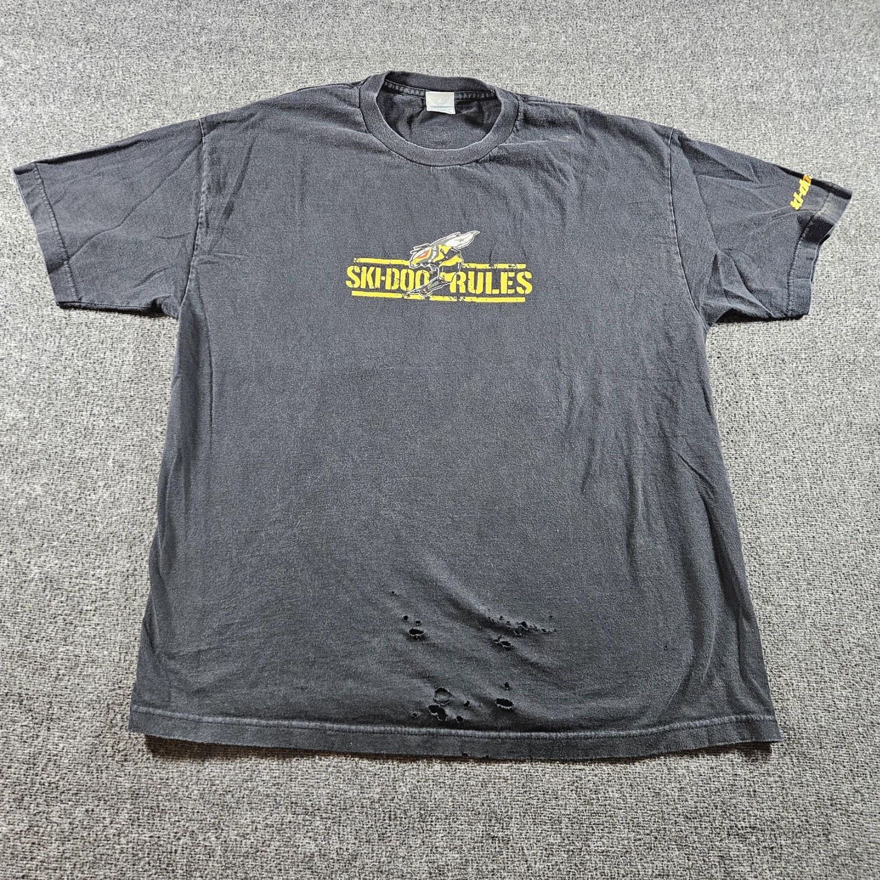 Vintage Ski-Doo Rules Shirt Mens XL Black Alstyle Snowmobile Graphic BRP Motorsports Shirt Size US XL / EU 56 / 4 - 2 Thumbnail