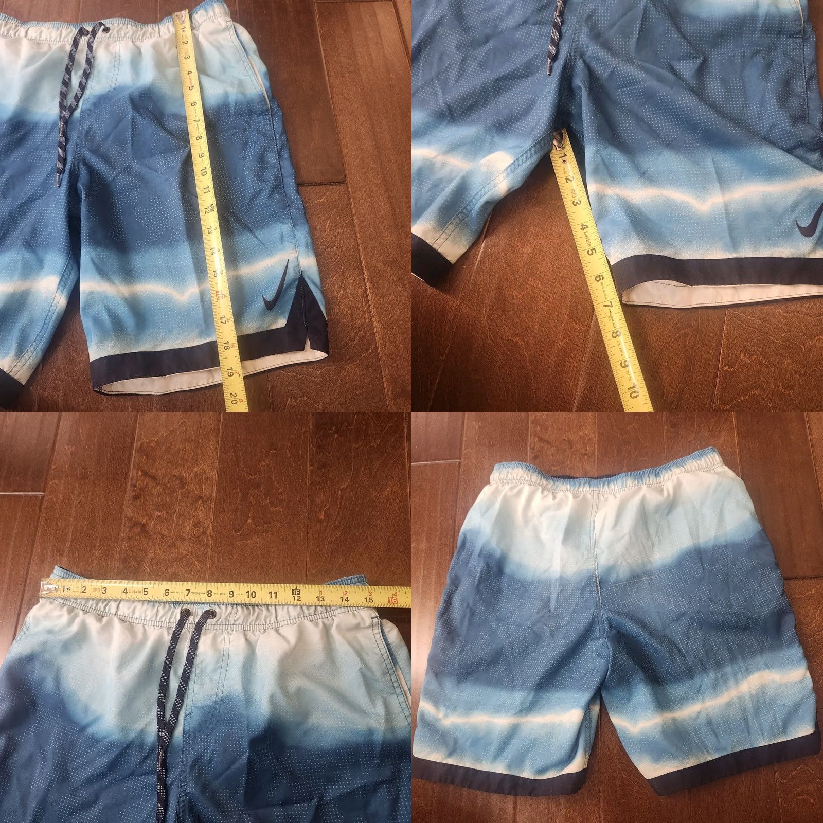 Nike Nike Swim Trunks Mens Medium Blue Gradient Board Shorts Drawstring Size US 31 - 8 Thumbnail